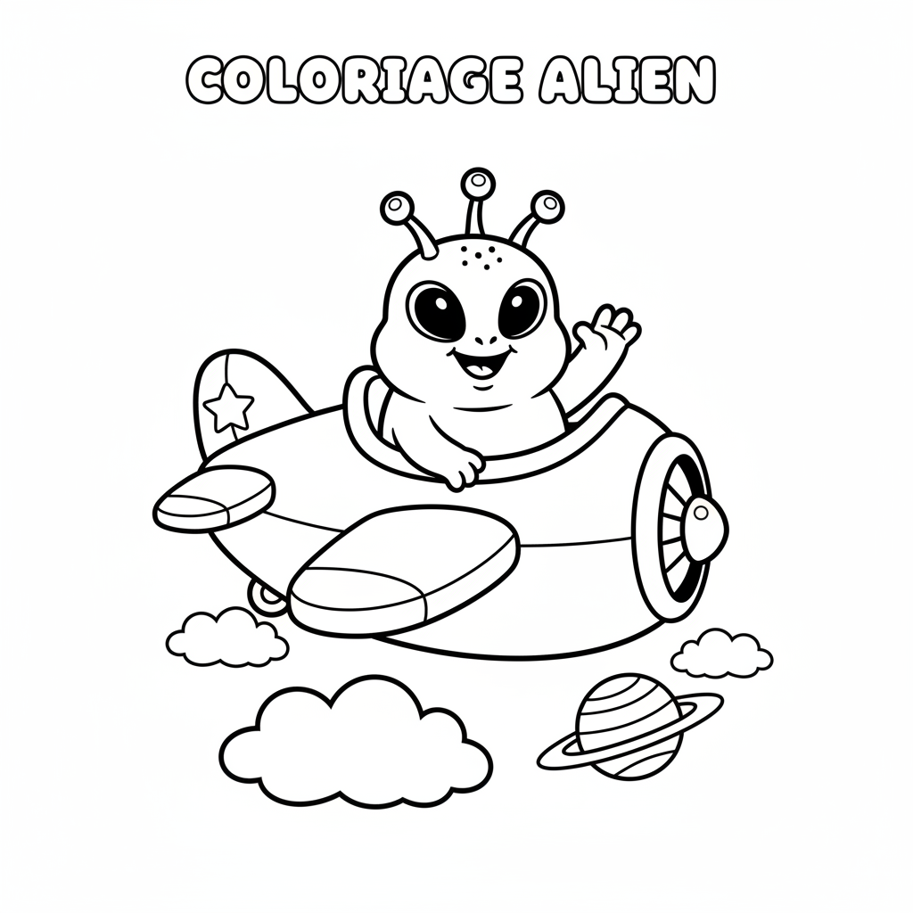 Coloriage Coloriage Alien Gratuit à Imprimer