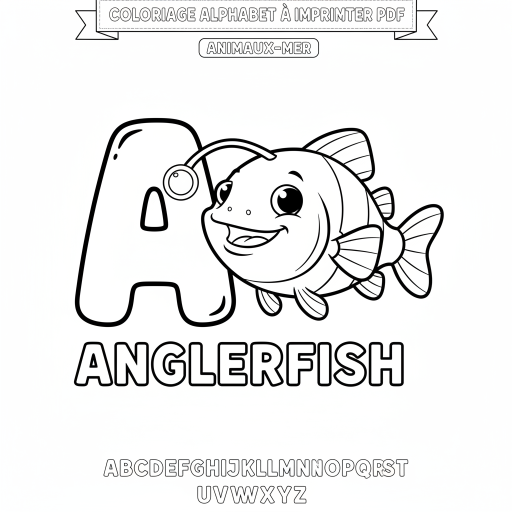 Coloriage Alphabet à Imprimer PDF Gratuit pour Enfants