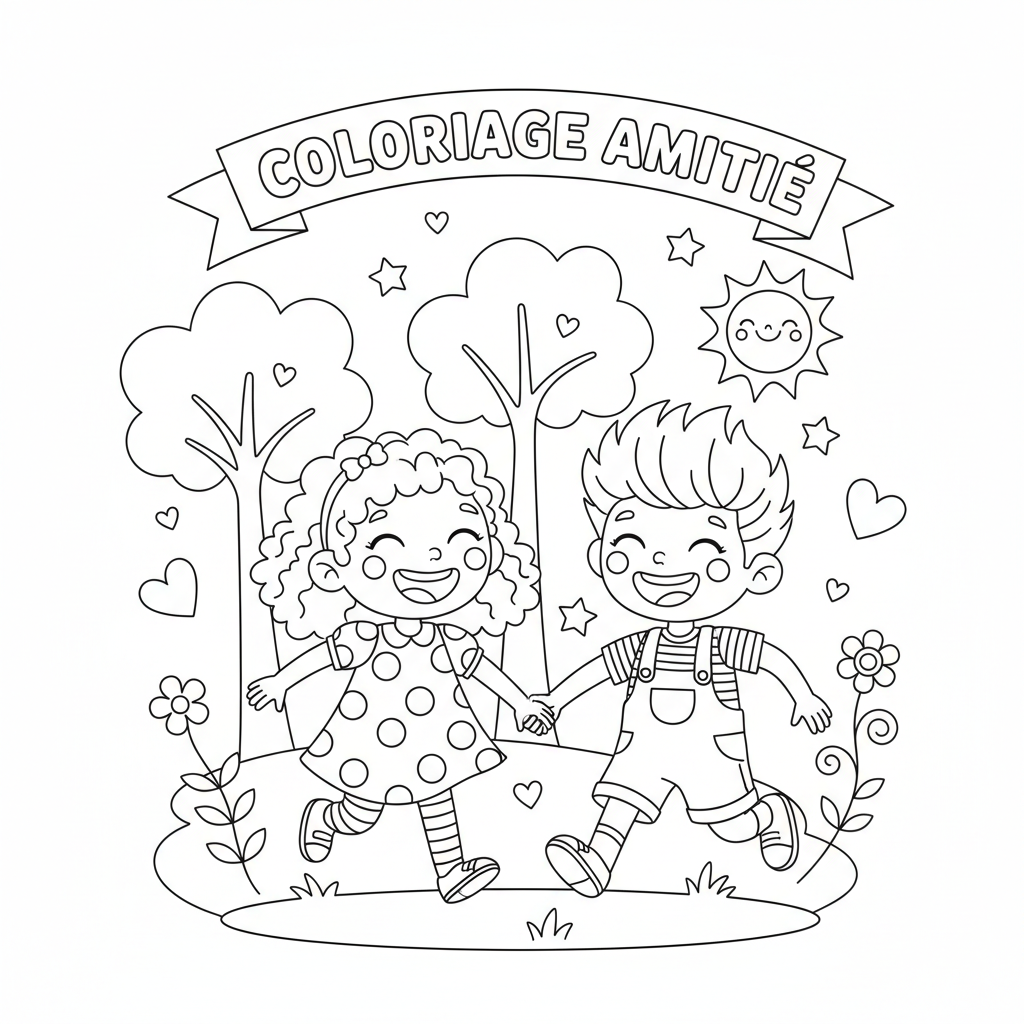 Coloriage coloriage amitié 2
