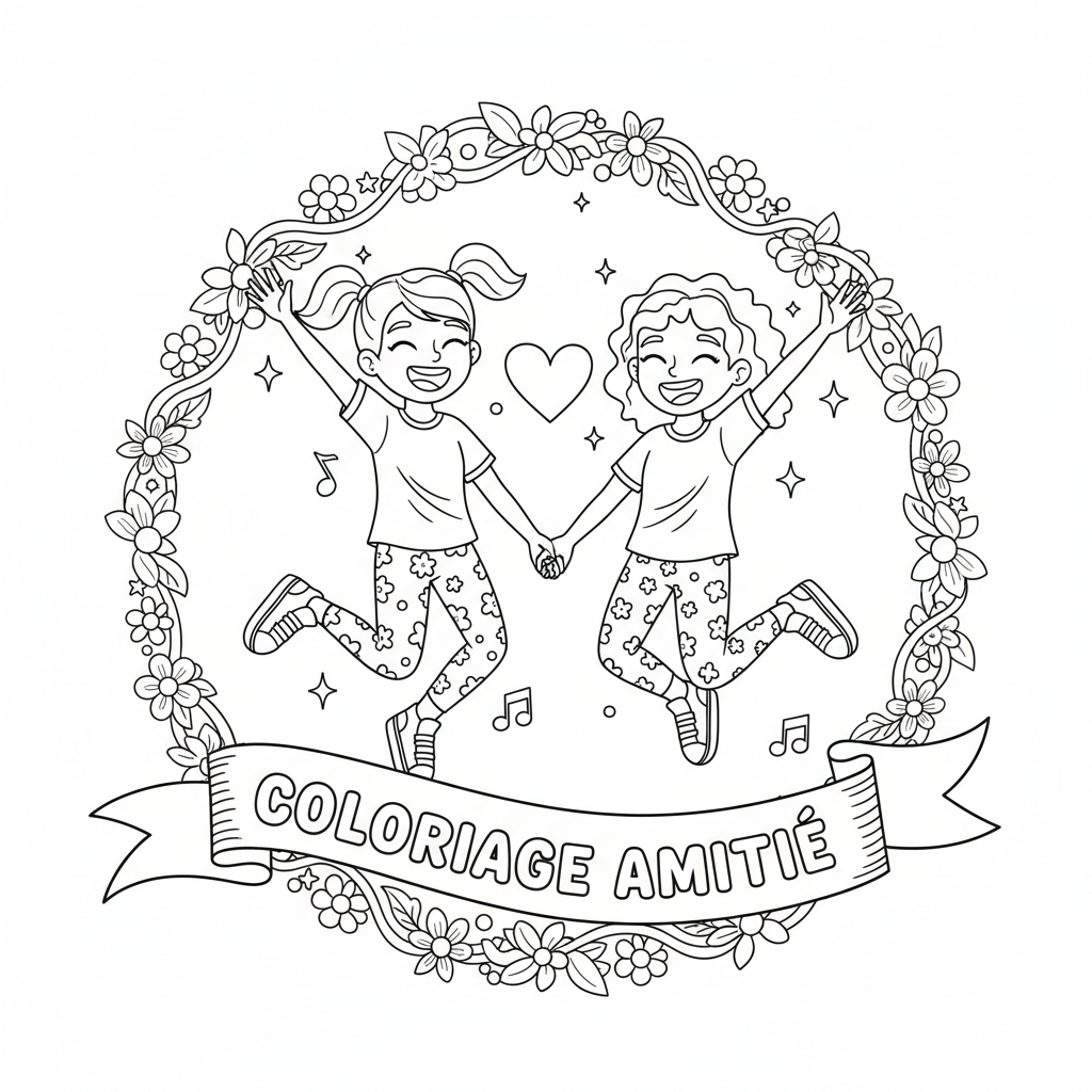 Coloriage coloriage amitié 5