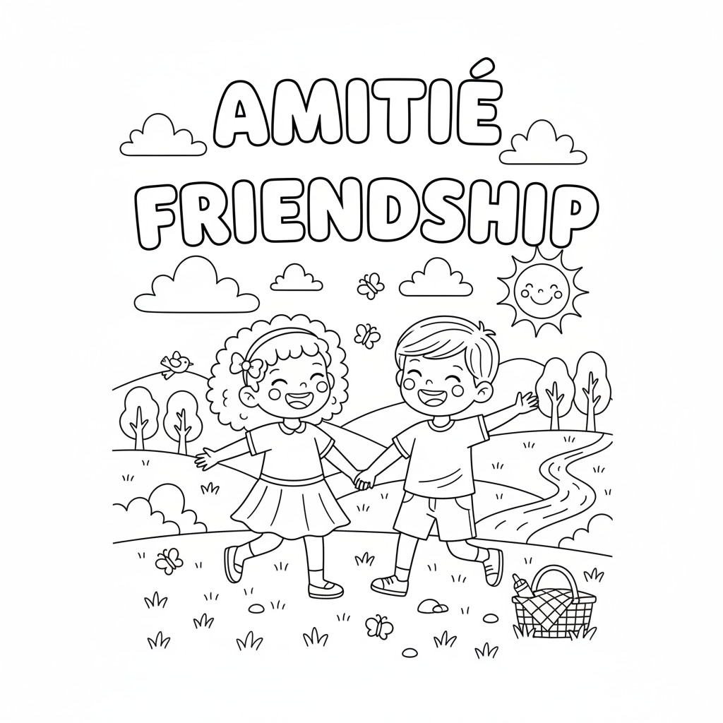 Coloriage coloriage amitie 3