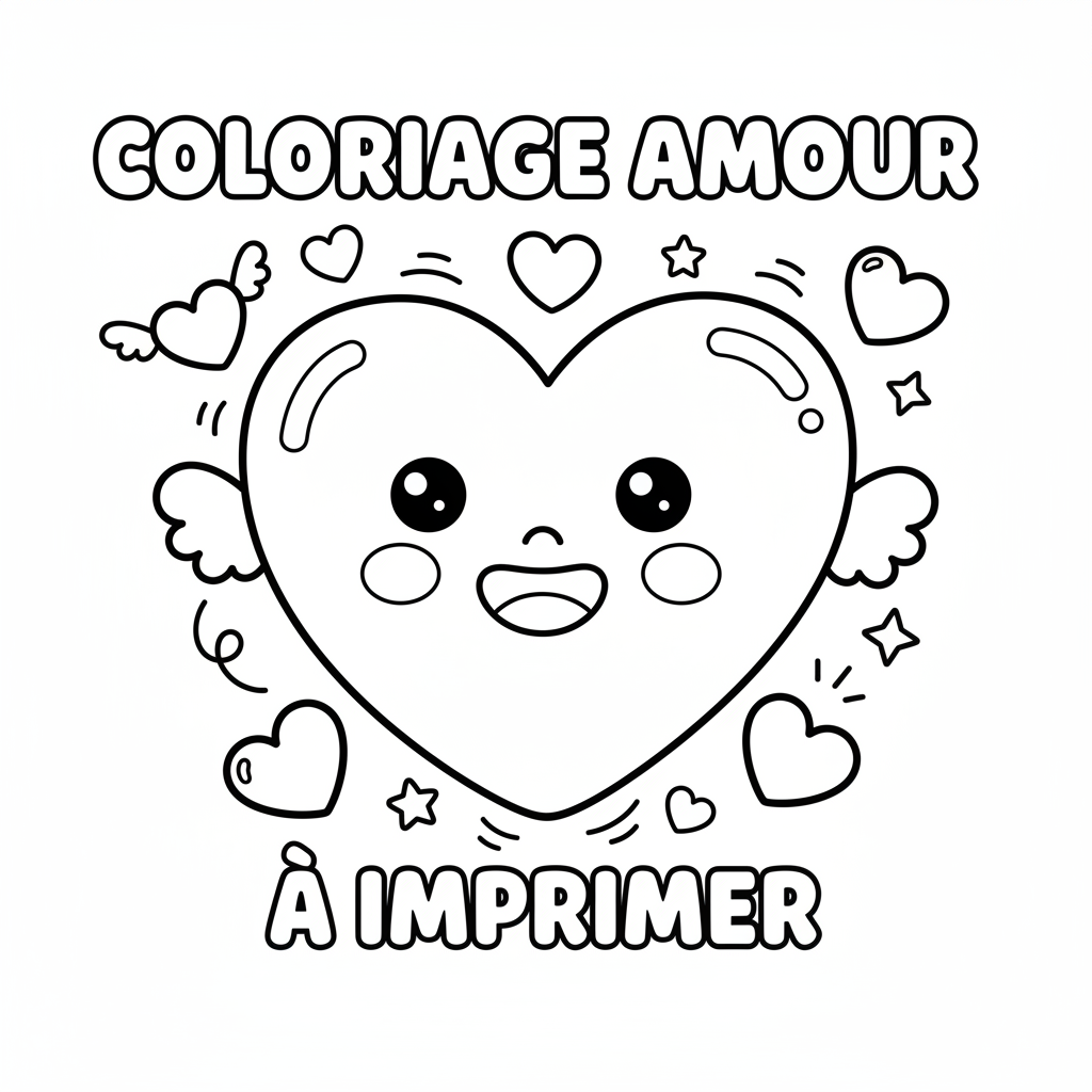 Coloriage Amour À Imprimer Gratuit pour les Enfants