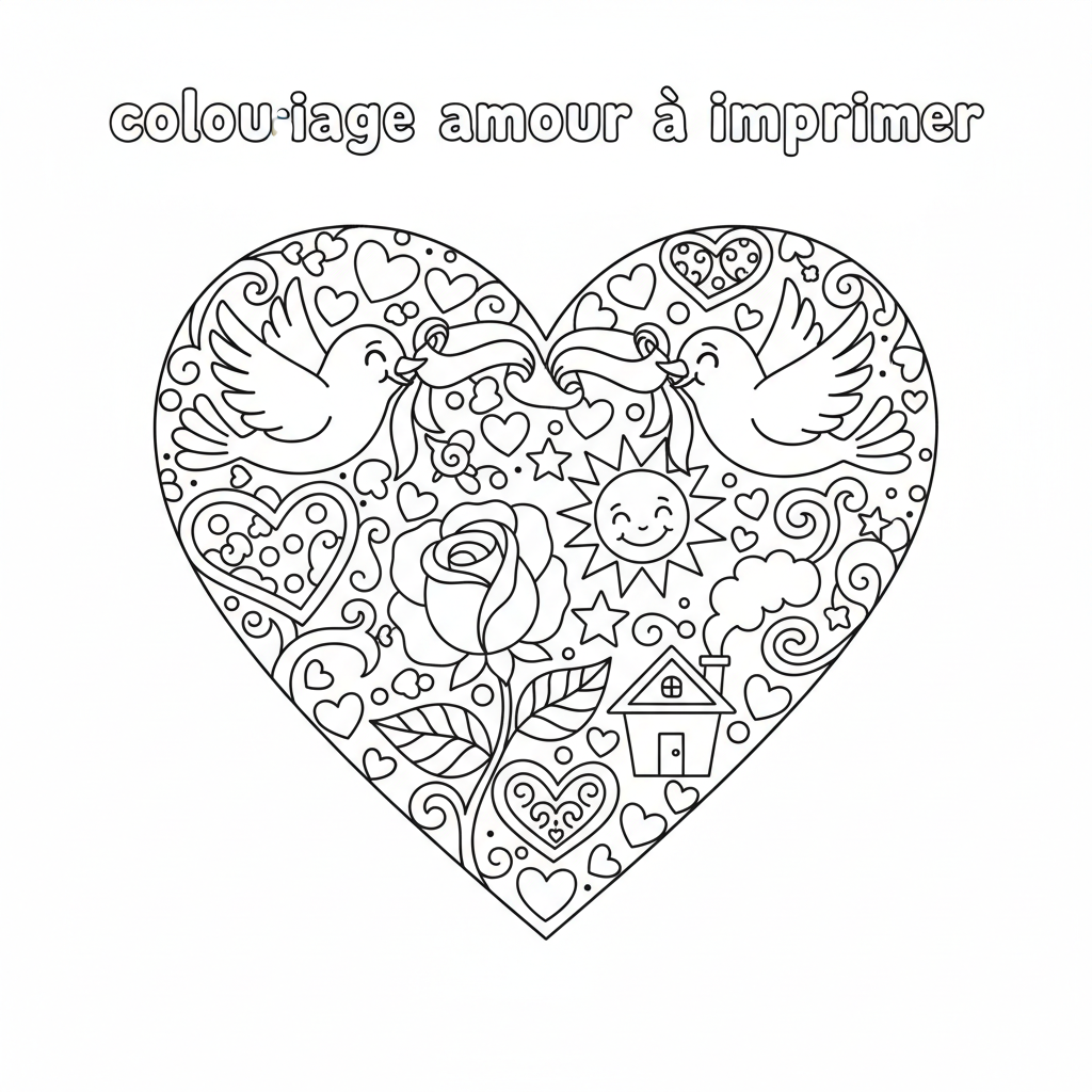 Coloriage coloriage amour à imprimer 2