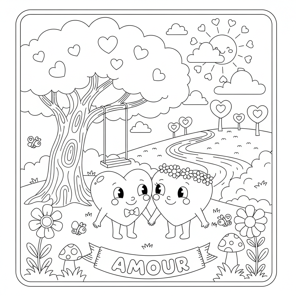 Coloriage coloriage amoureux 3