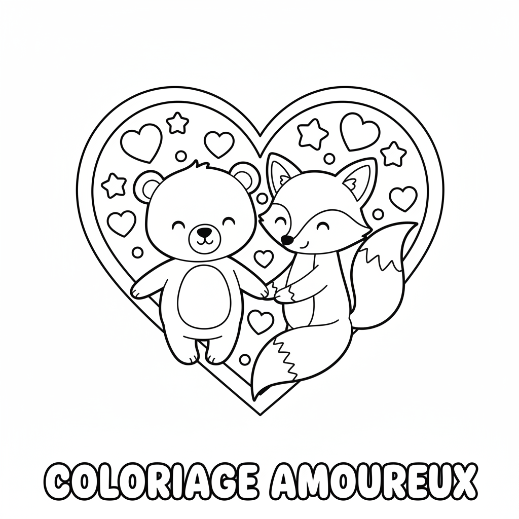 Coloriage coloriage amoureux à imprimer