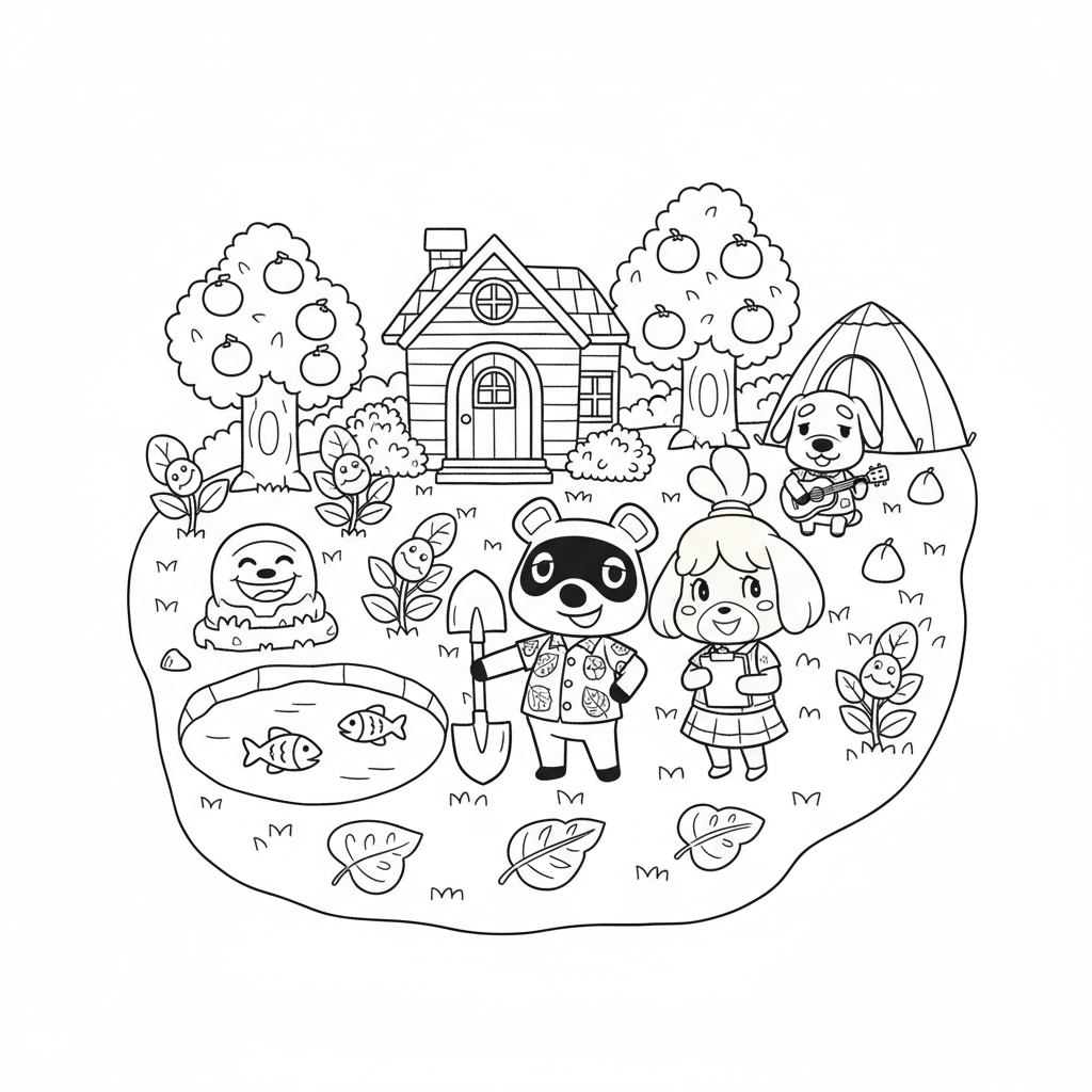 Coloriage coloriage animal crossing 2