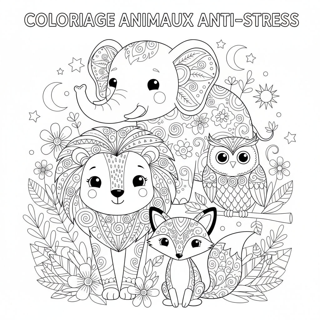 Coloriage coloriage animaux adulte 2