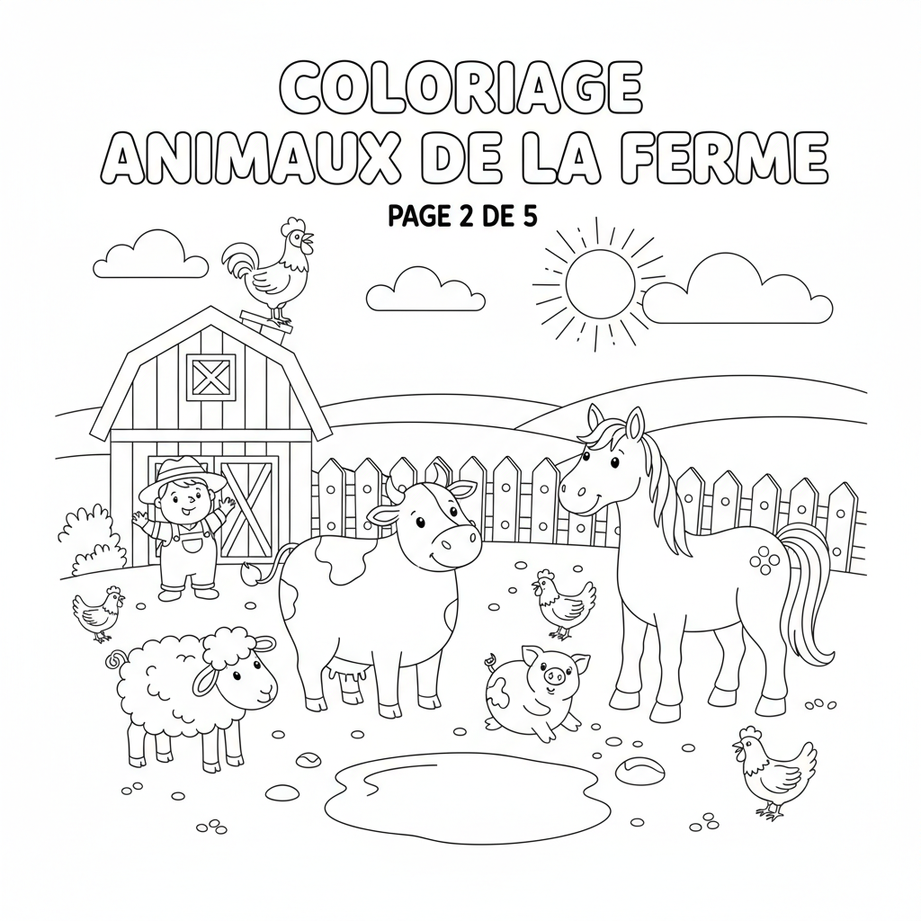 Coloriage coloriage animaux de la ferme 2