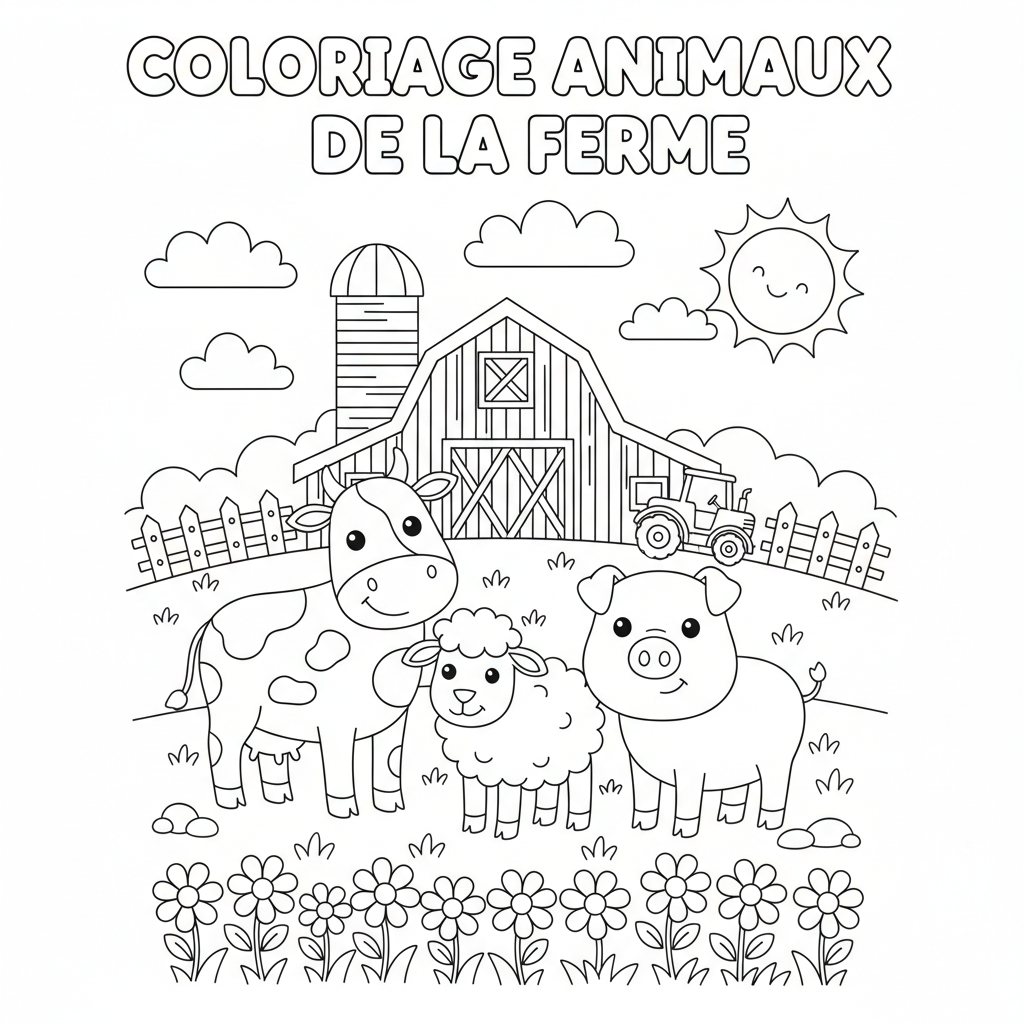 Coloriage coloriage animaux de la ferme 3