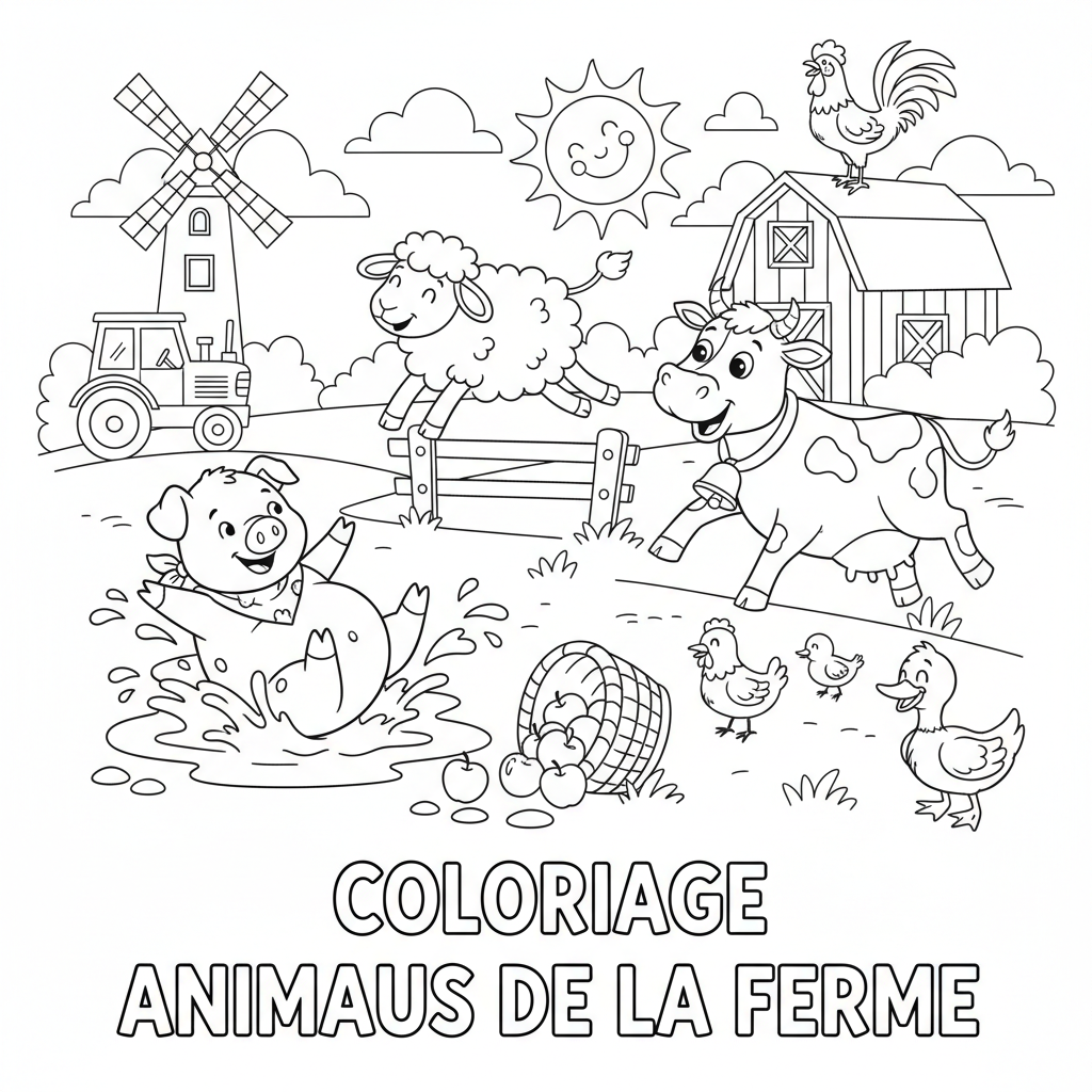 Coloriage coloriage animaux de la ferme 5