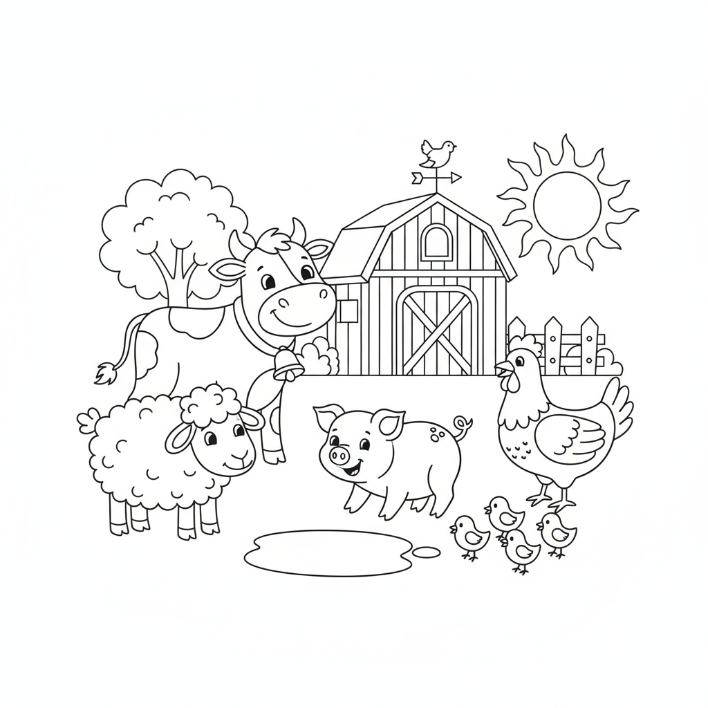 Coloriage coloriage animaux de la ferme à imprimer 2