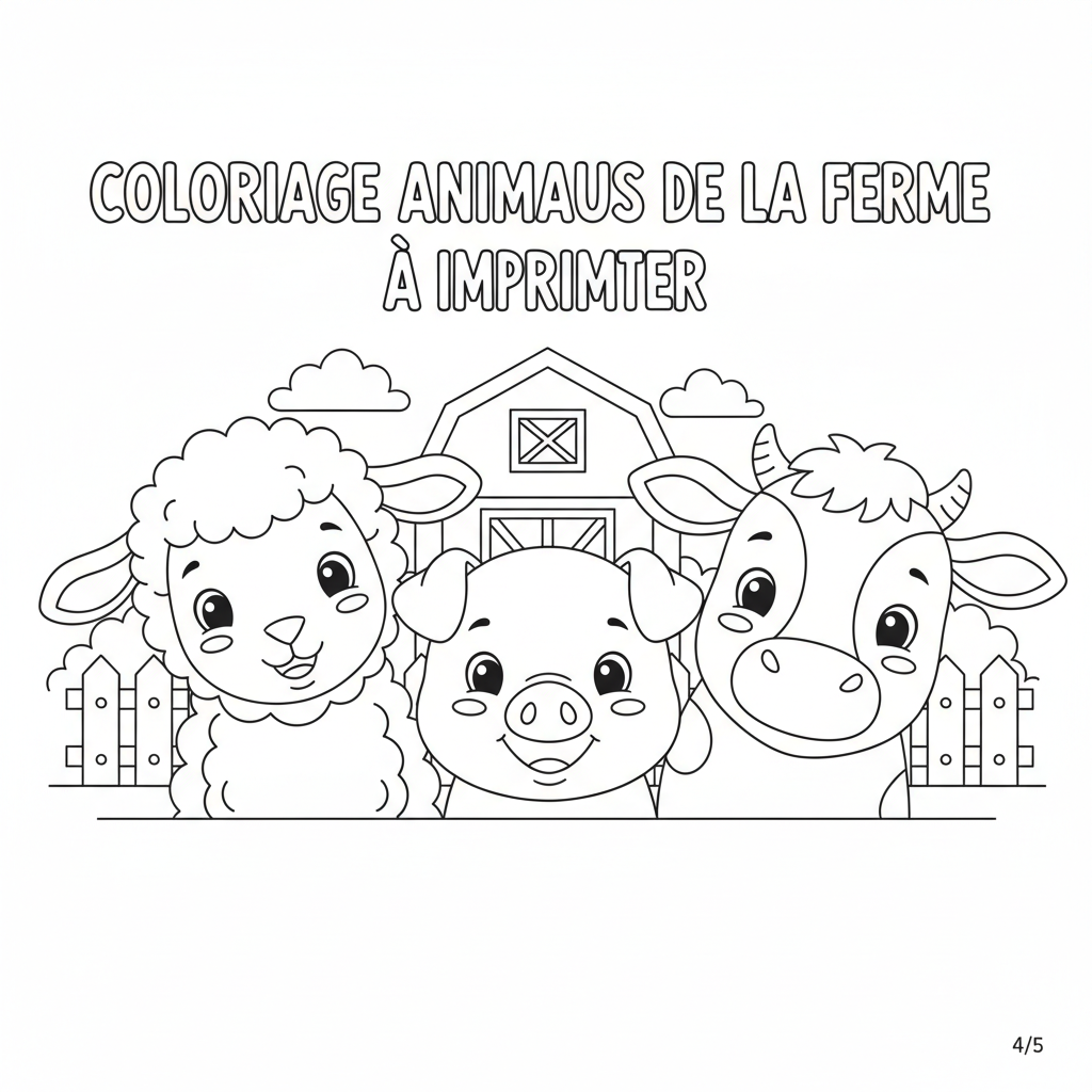 Coloriage coloriage animaux de la ferme à imprimer 4