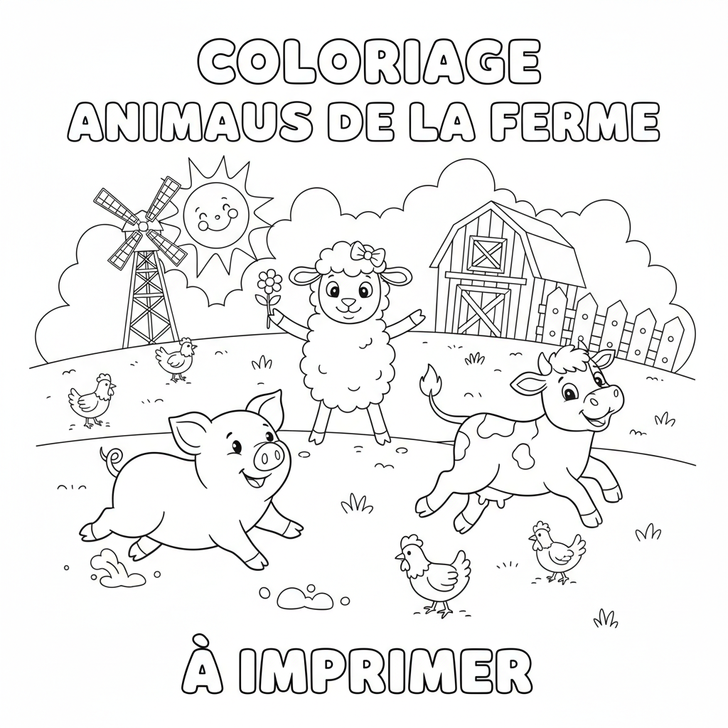 Coloriage coloriage animaux de la ferme à imprimer 5