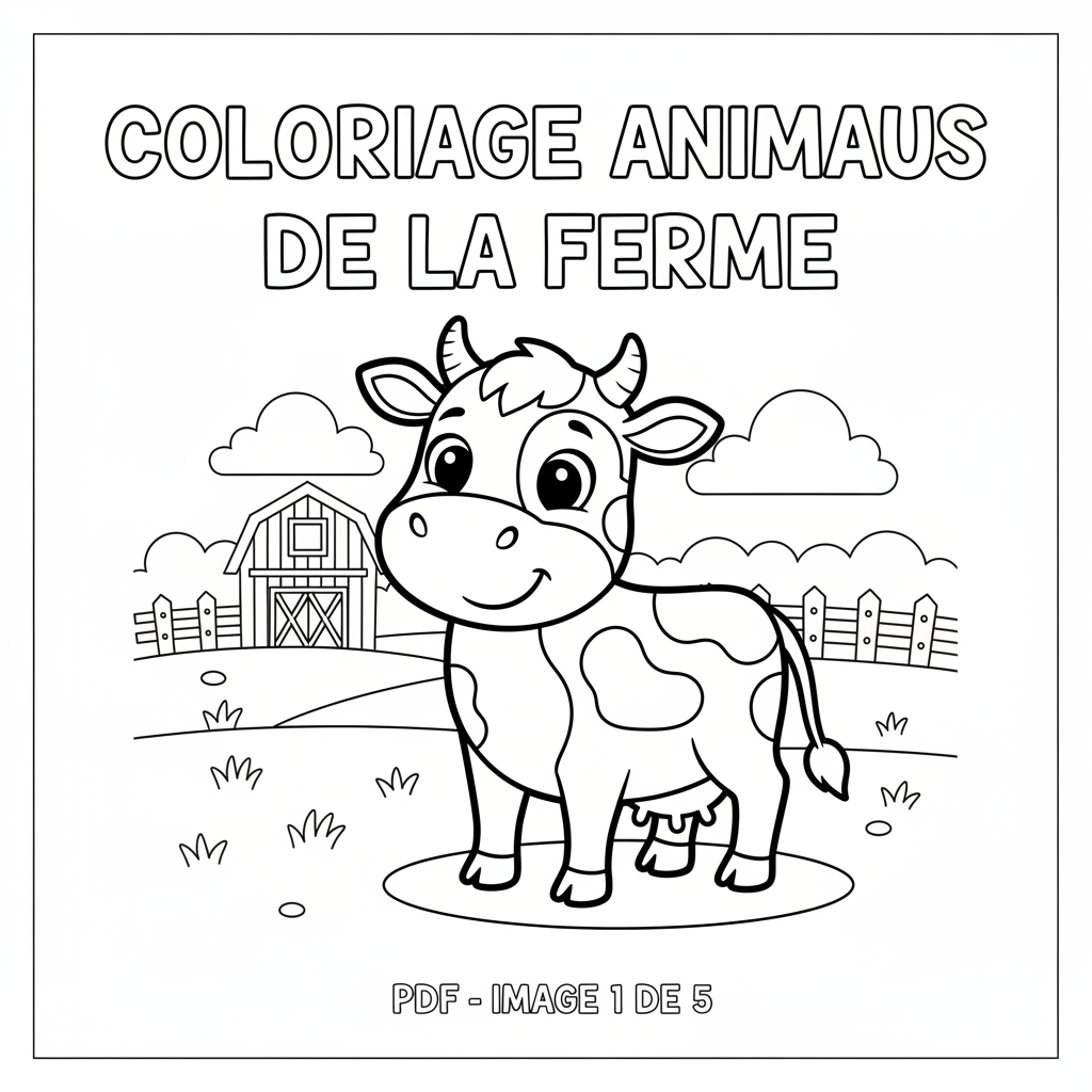 Coloriage Animaux de la Ferme PDF Gratuit à Imprimer