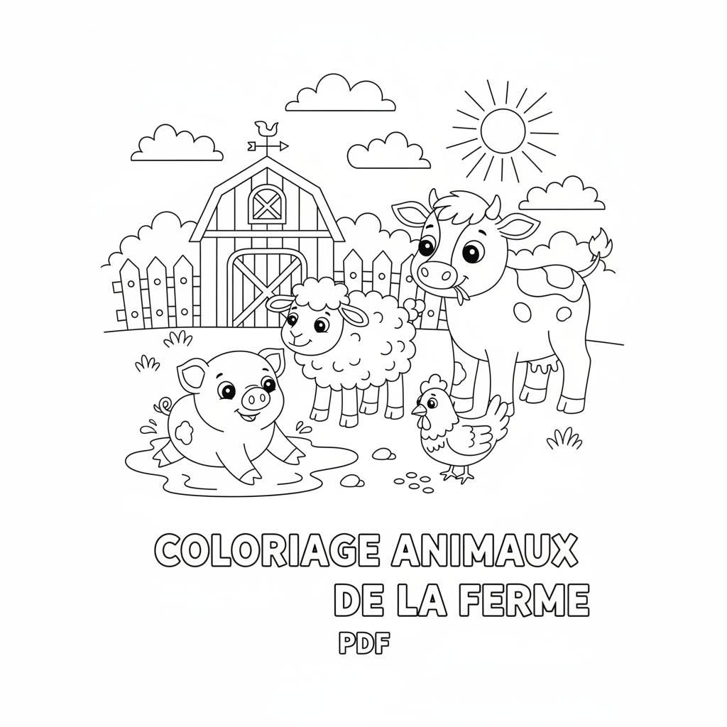 Coloriage coloriage animaux de la ferme pdf 2