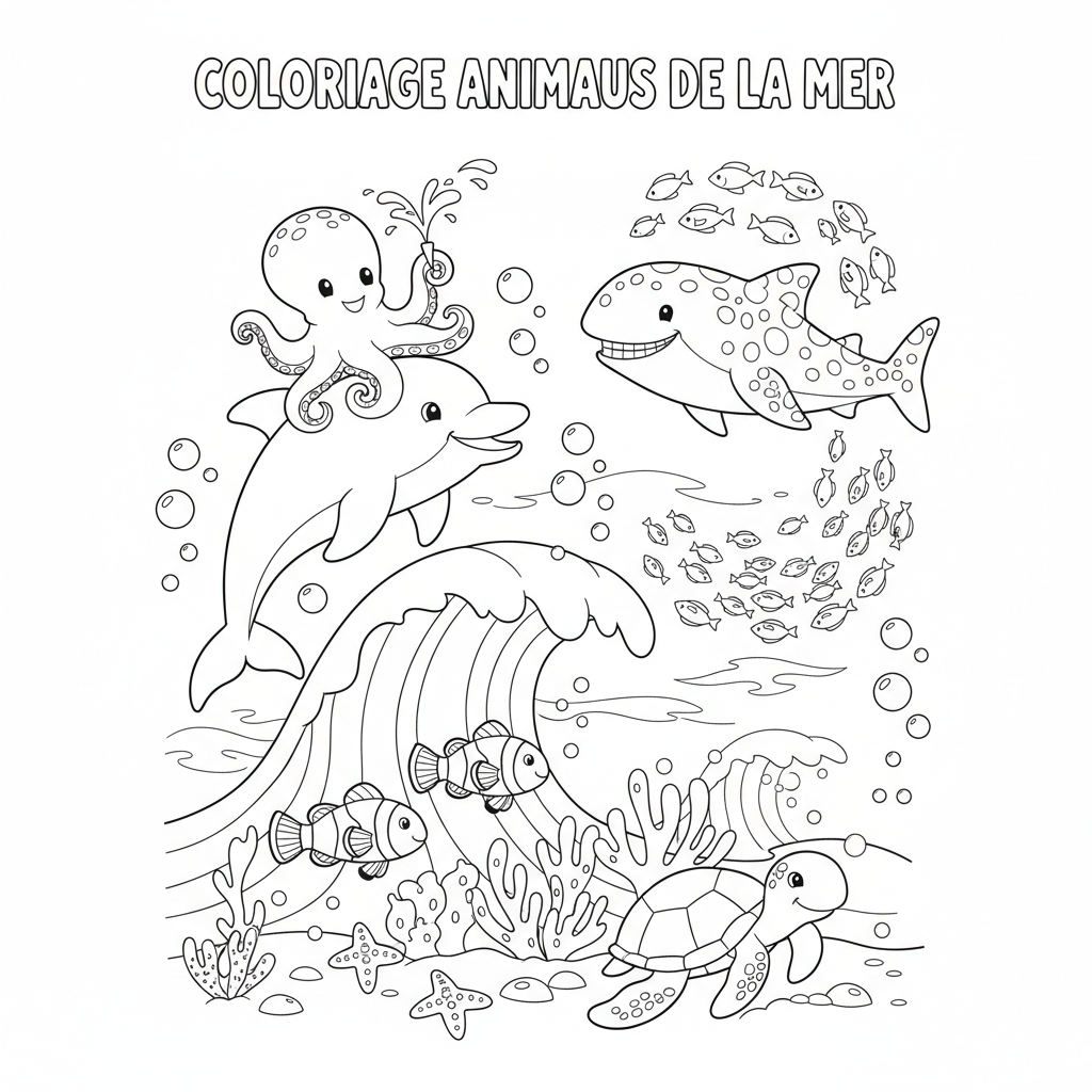 Coloriage coloriage animaux de la mer 5