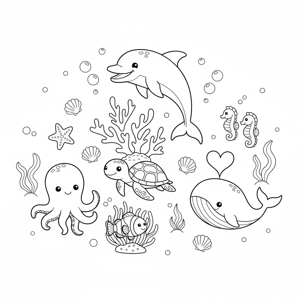 Coloriage coloriage animaux de mer 2