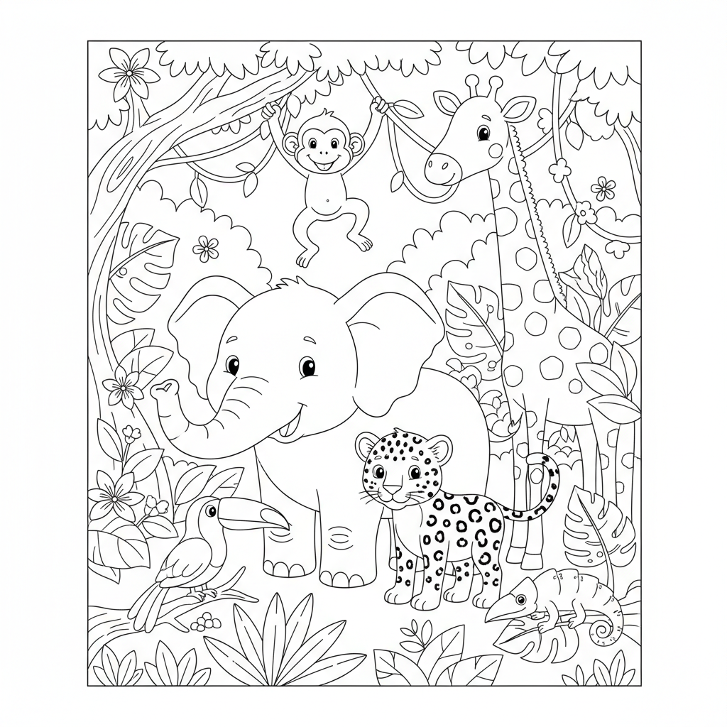 Coloriage coloriage animaux jungle 2