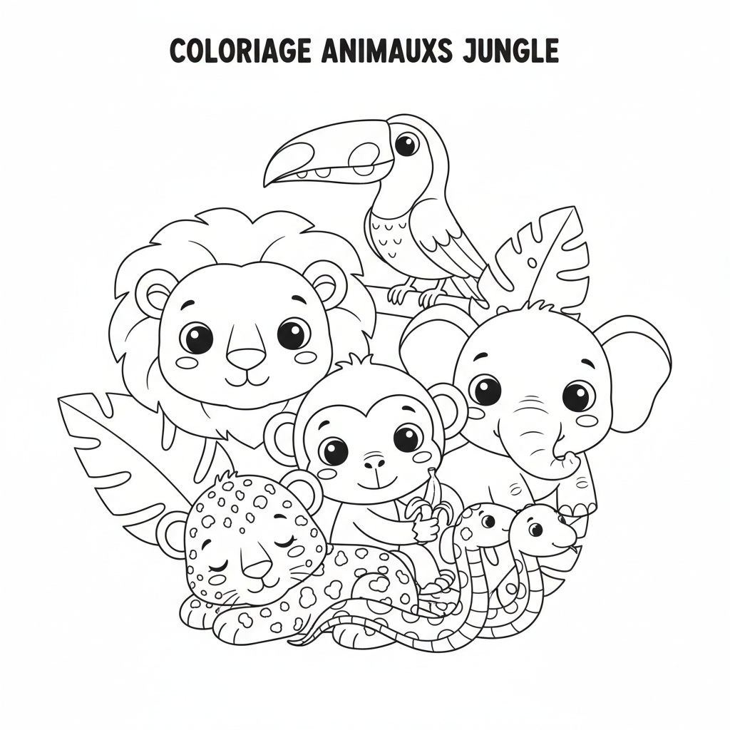 Coloriage coloriage animaux jungle 4