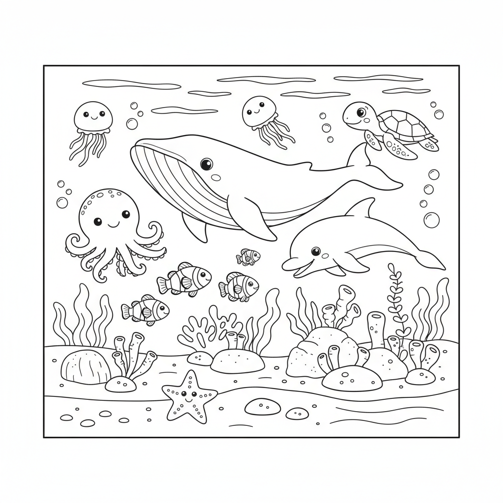 Coloriage coloriage animaux marin 3