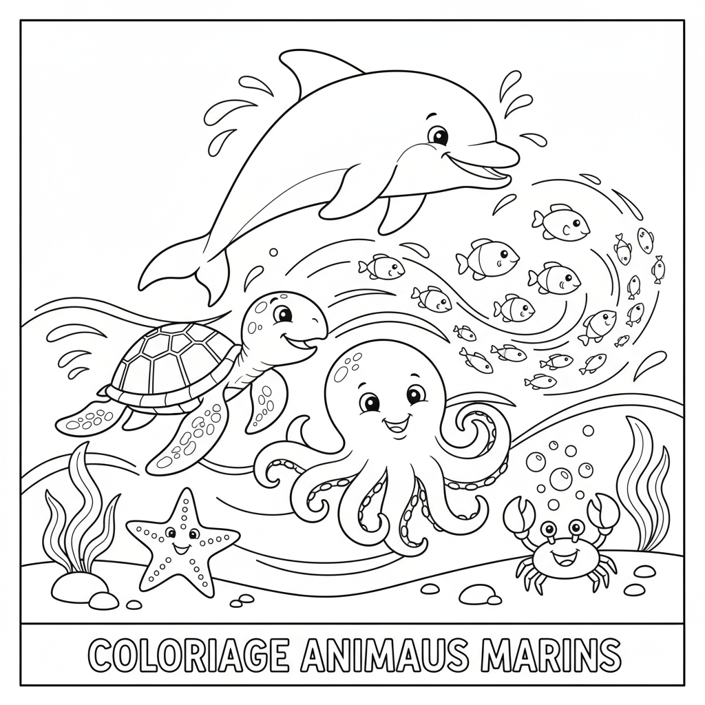 Coloriage coloriage animaux marin 5