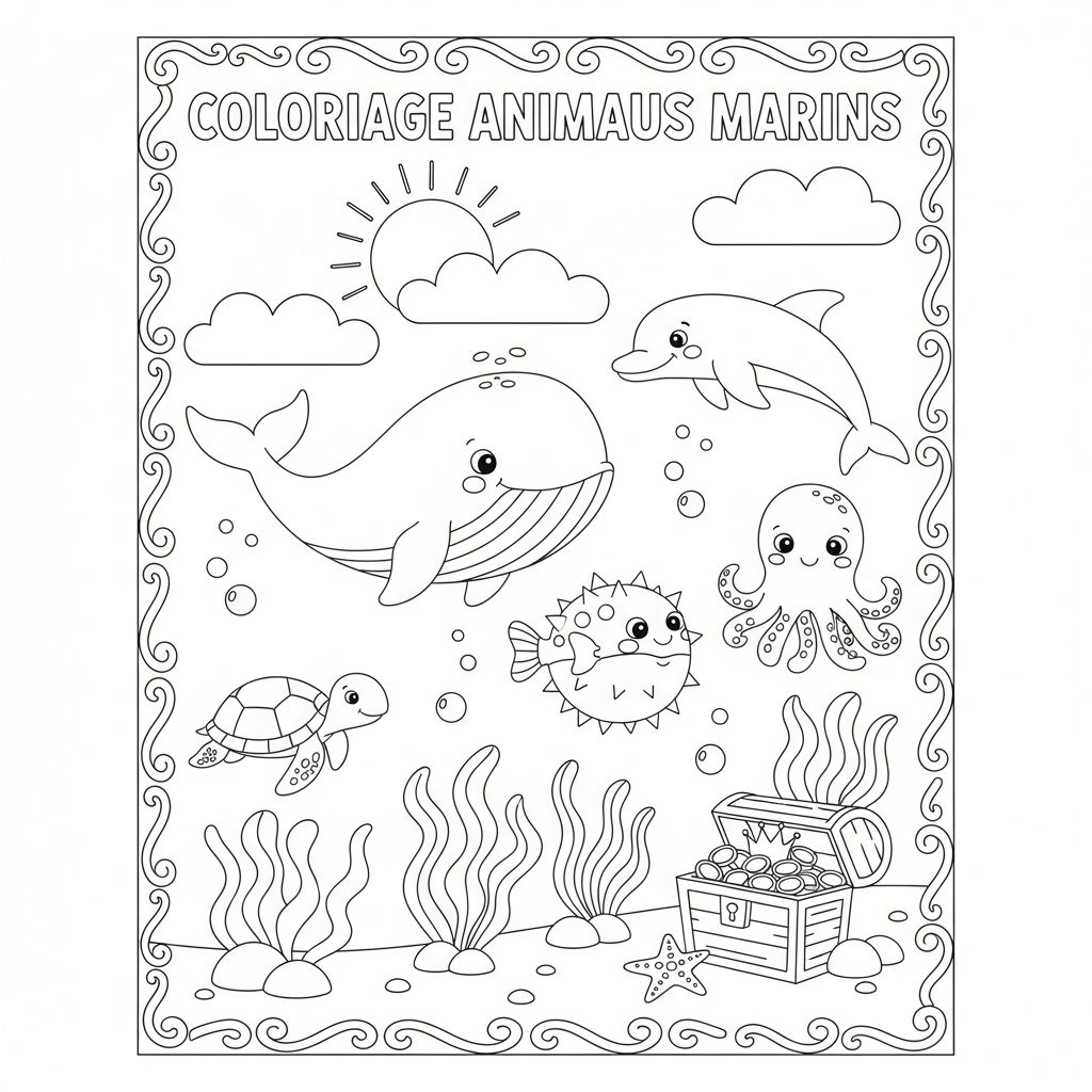 Coloriage coloriage animaux marins 3