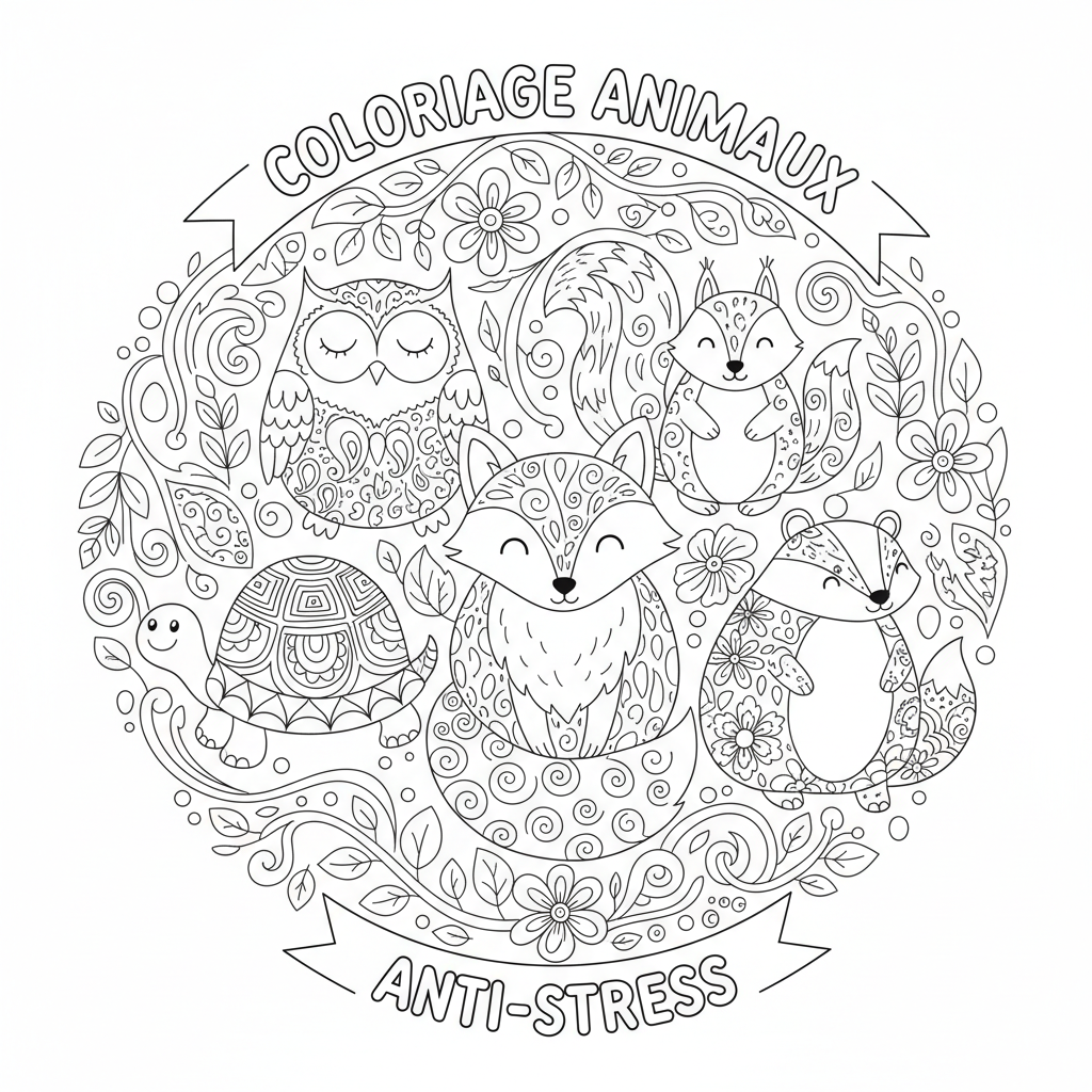 Coloriage coloriage animaux pour adulte 2