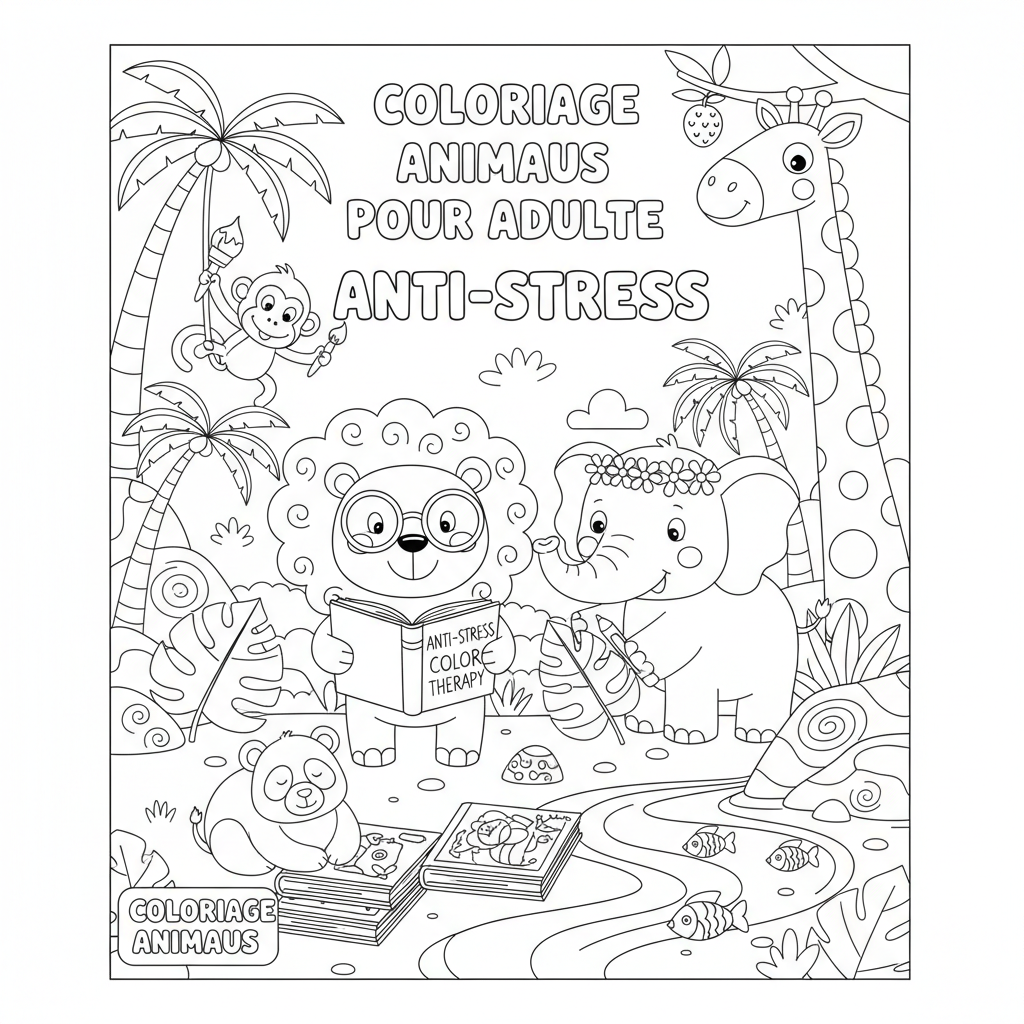Coloriage coloriage animaux pour adulte 3