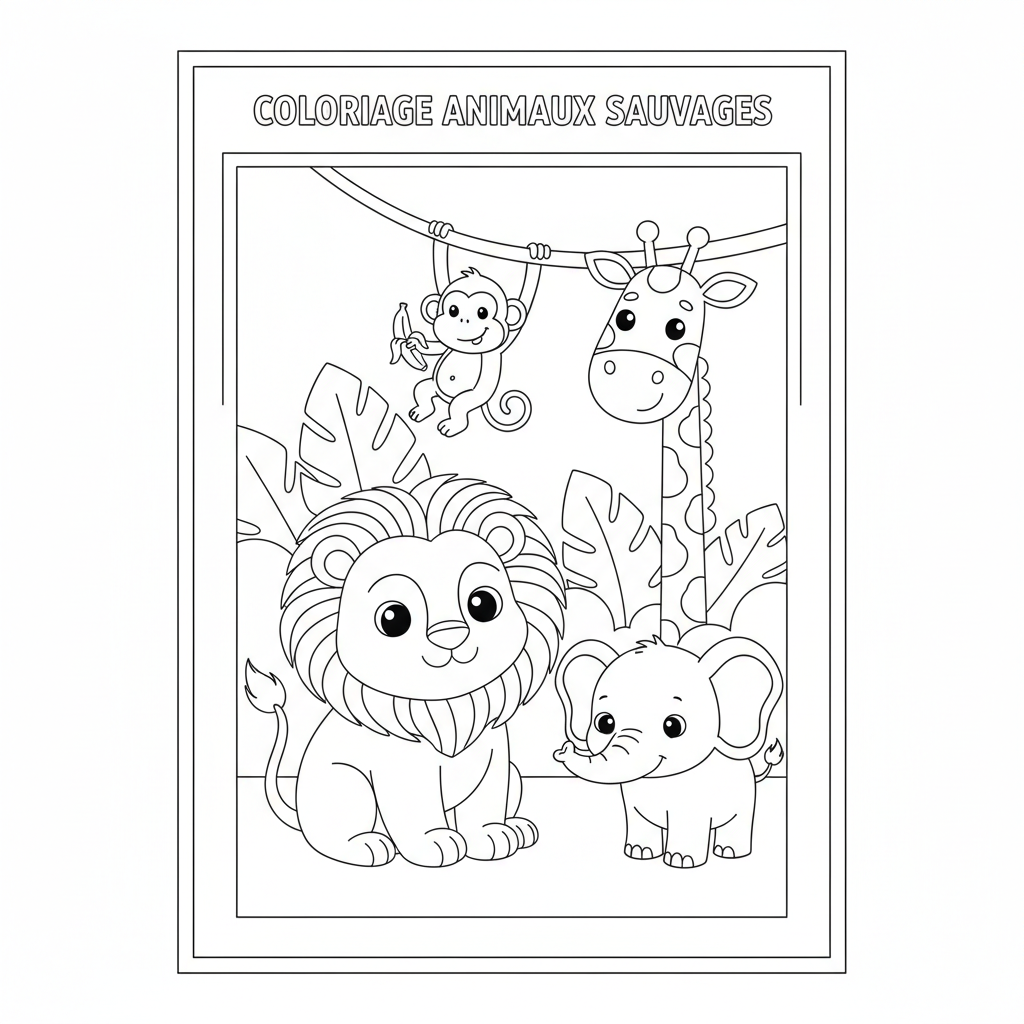 Coloriage Animaux Sauvages Gratuit à Imprimer