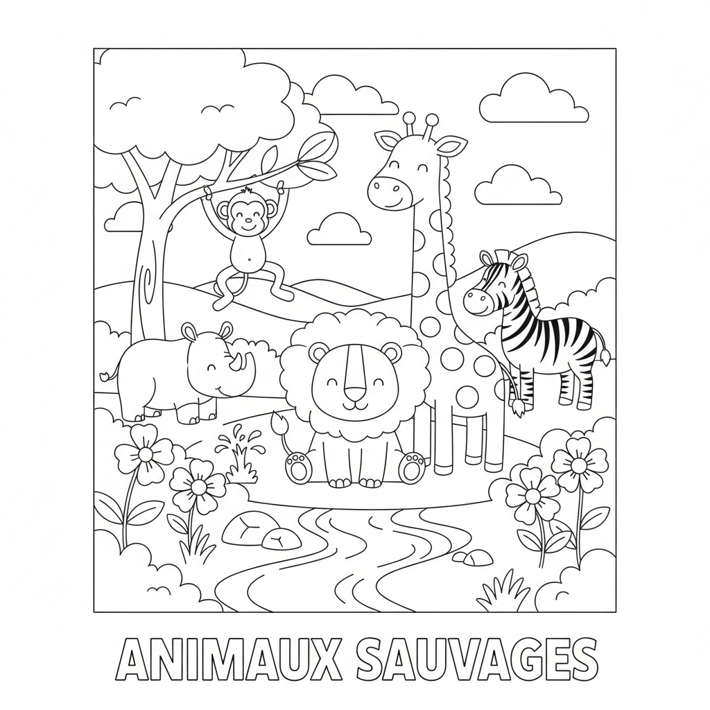 Coloriage coloriage animaux sauvages 3
