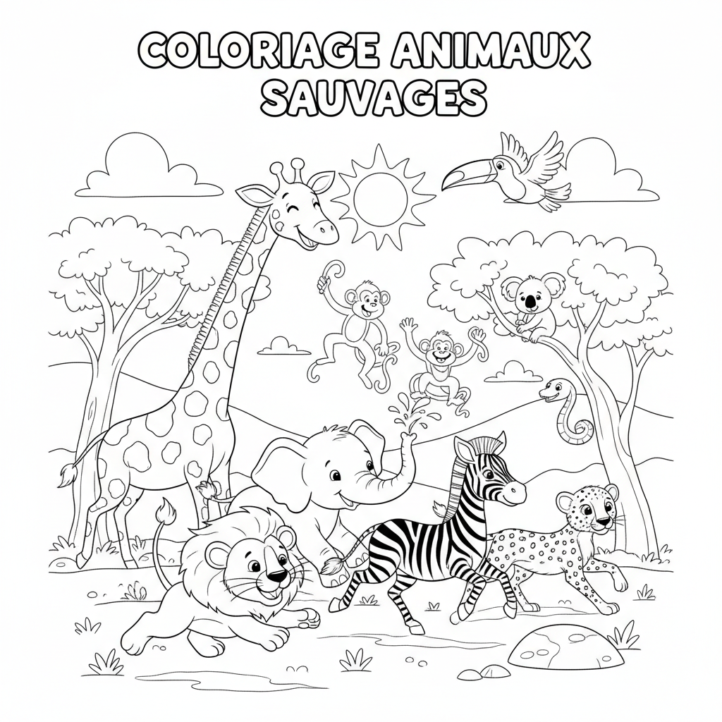 Coloriage coloriage animaux sauvages 5