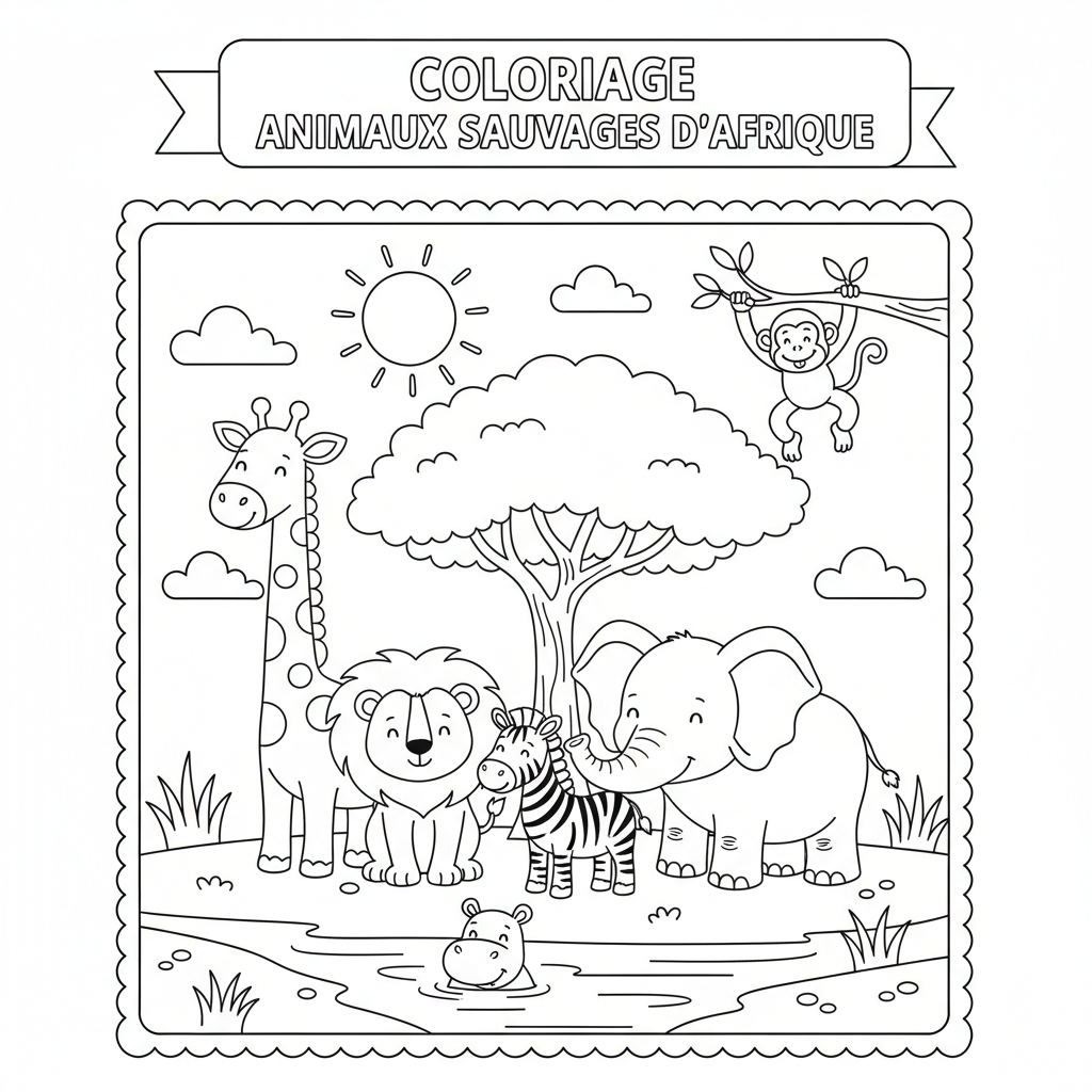 Coloriage coloriage animaux sauvages d'afrique 2