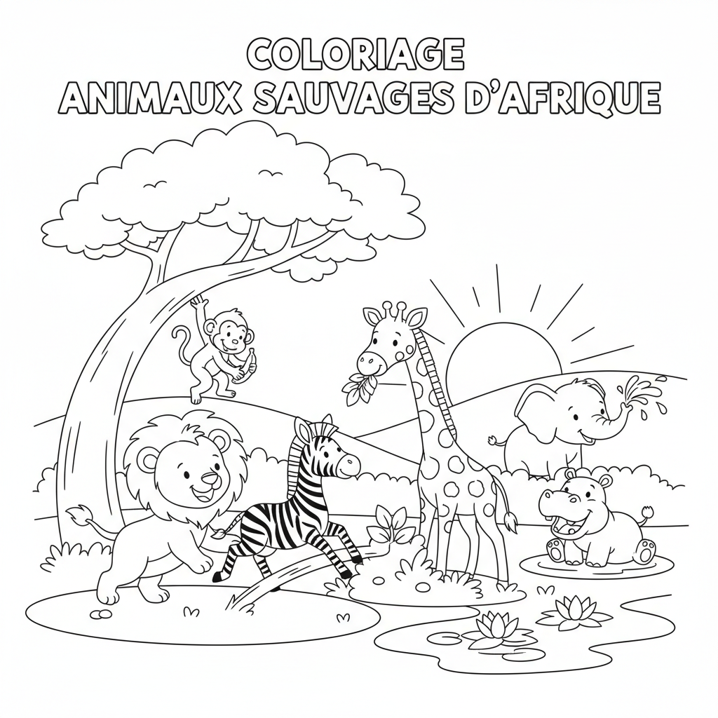 Coloriage coloriage animaux sauvages d'afrique 5