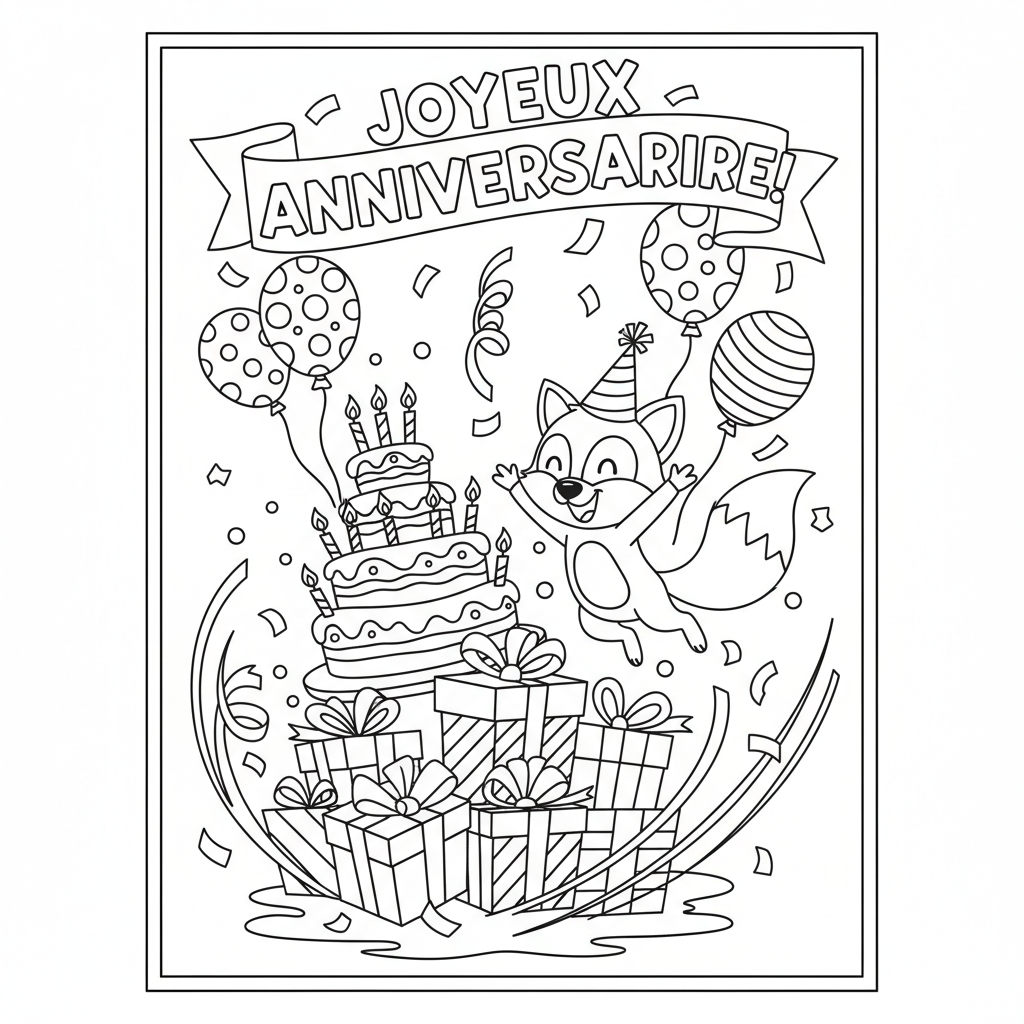 Coloriage coloriage anniversaire 5