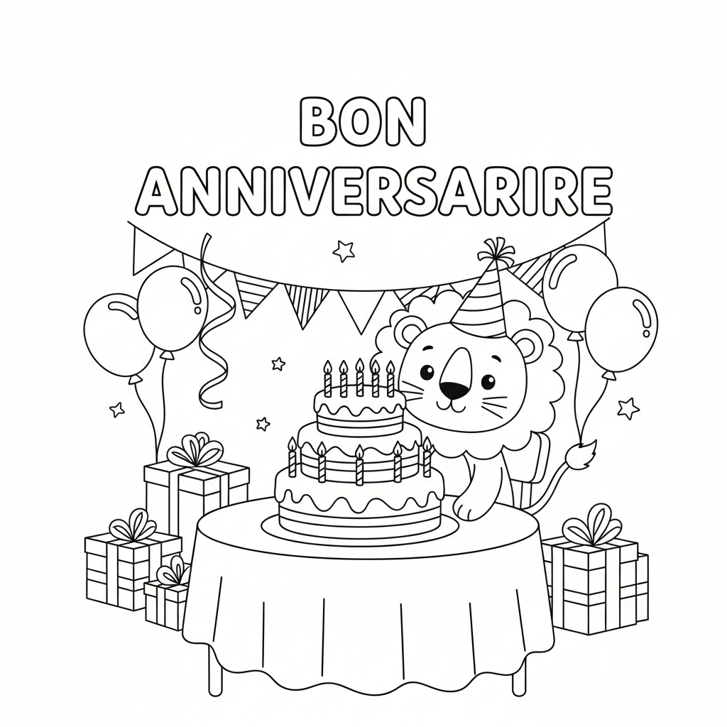 Coloriage Anniversaire à Imprimer Gratuit pour les Enfants