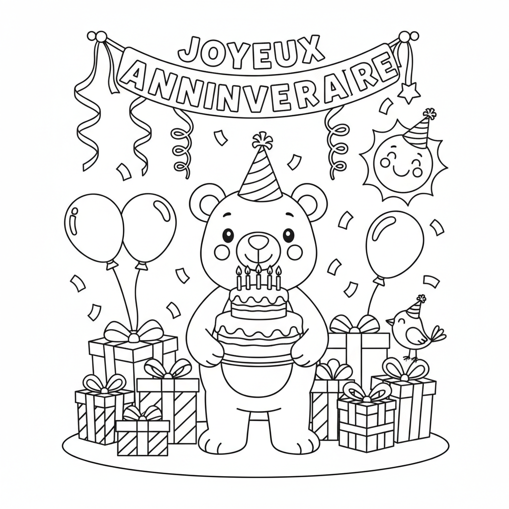 Coloriage coloriage anniversaire à imprimer 2