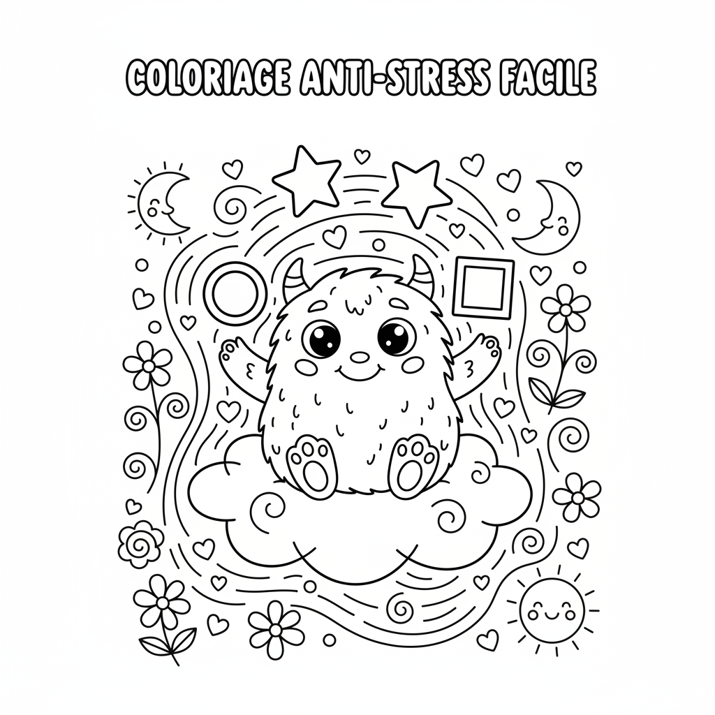 Coloriage coloriage anti-stress facile 1