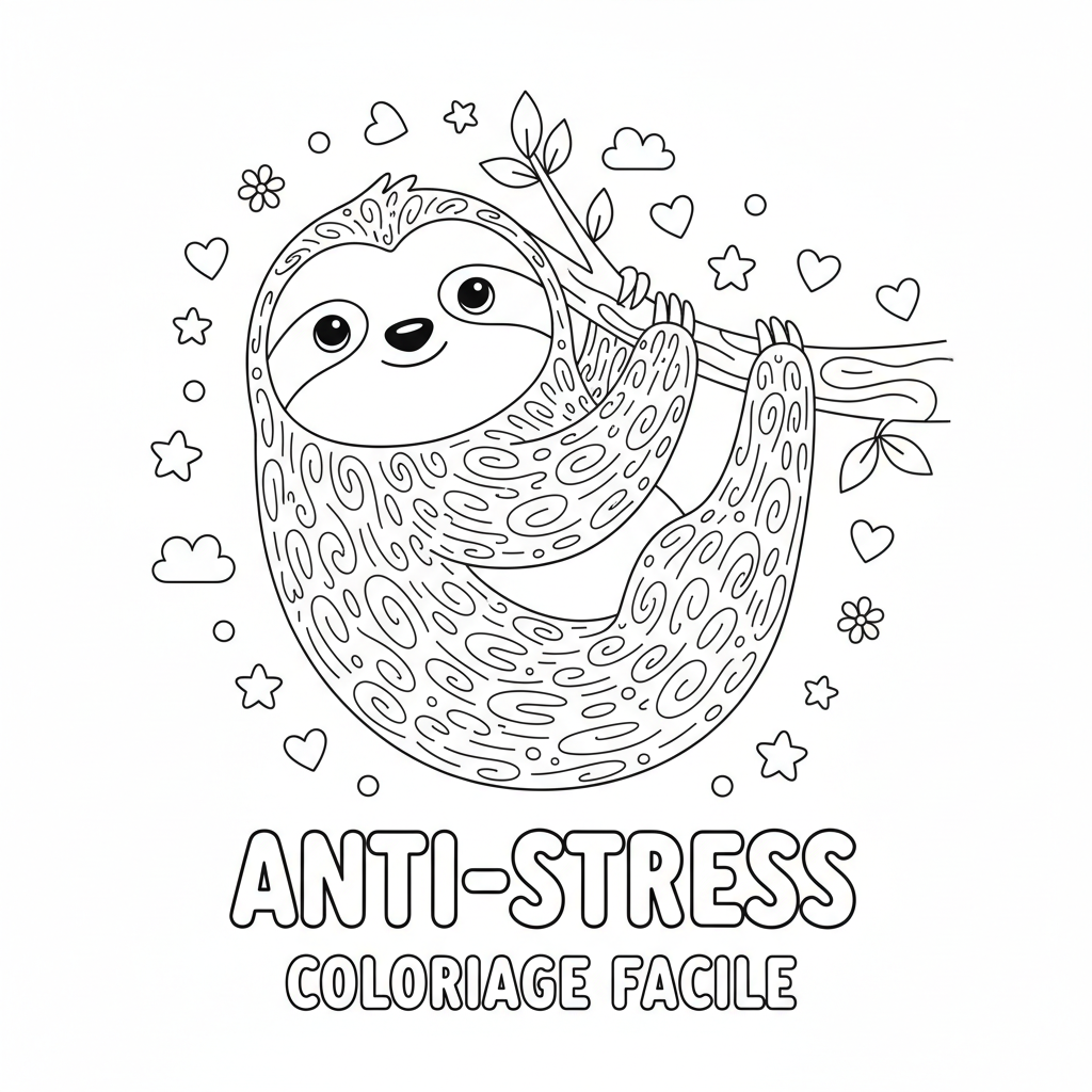 Coloriage Anti Stress Facile Gratuit à Imprimer