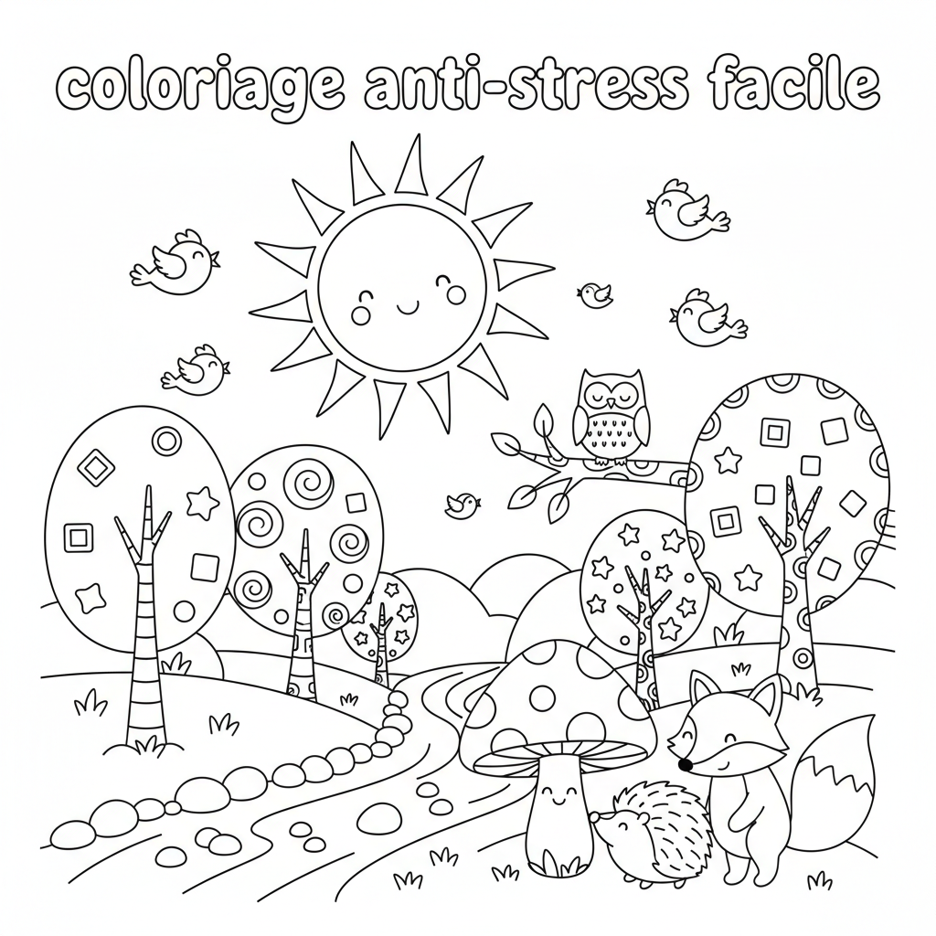 Coloriage coloriage anti-stress facile 3