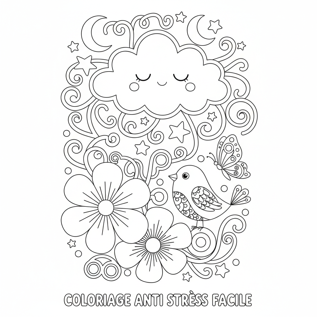 Coloriage coloriage anti stress facile 2
