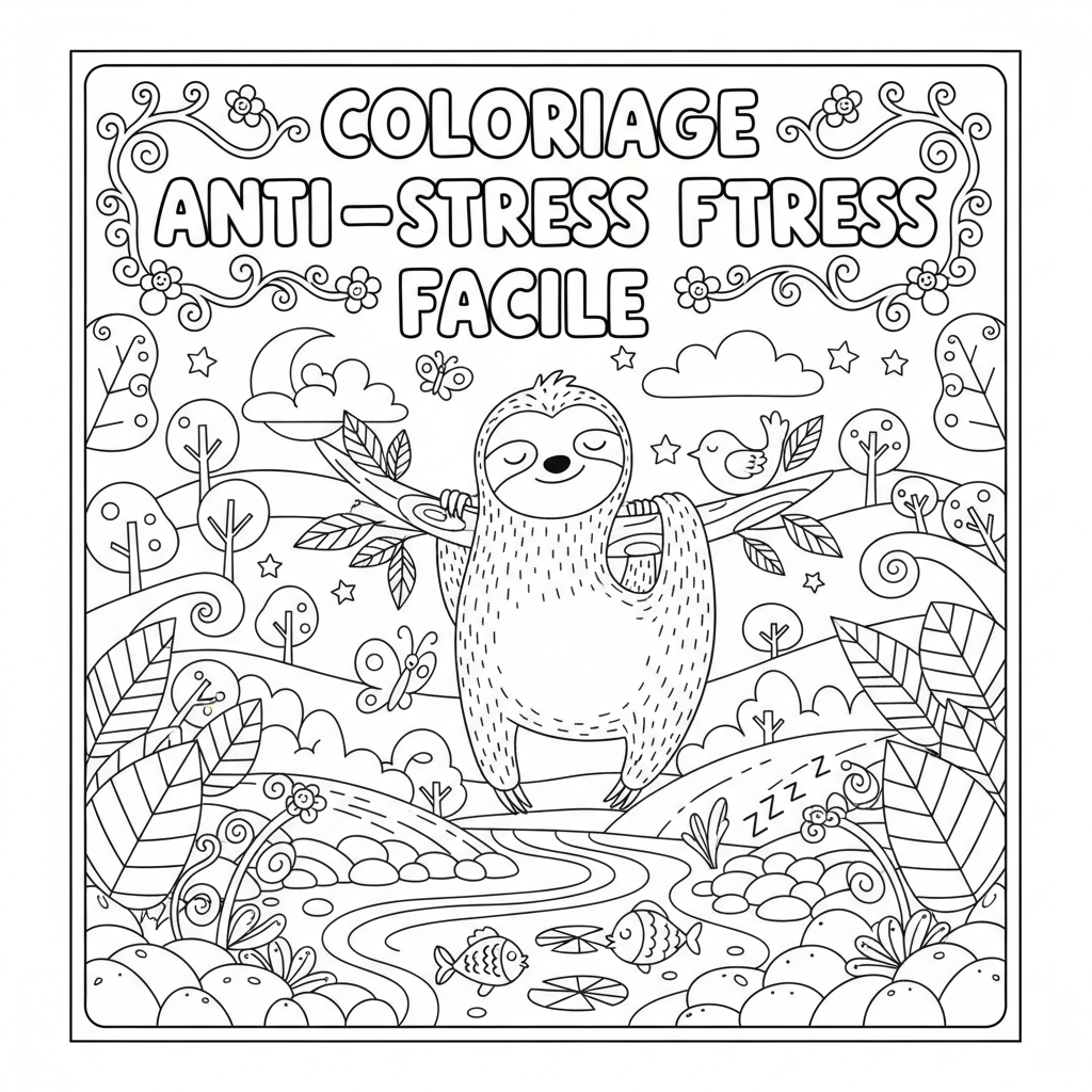 Coloriage coloriage anti stress facile 3