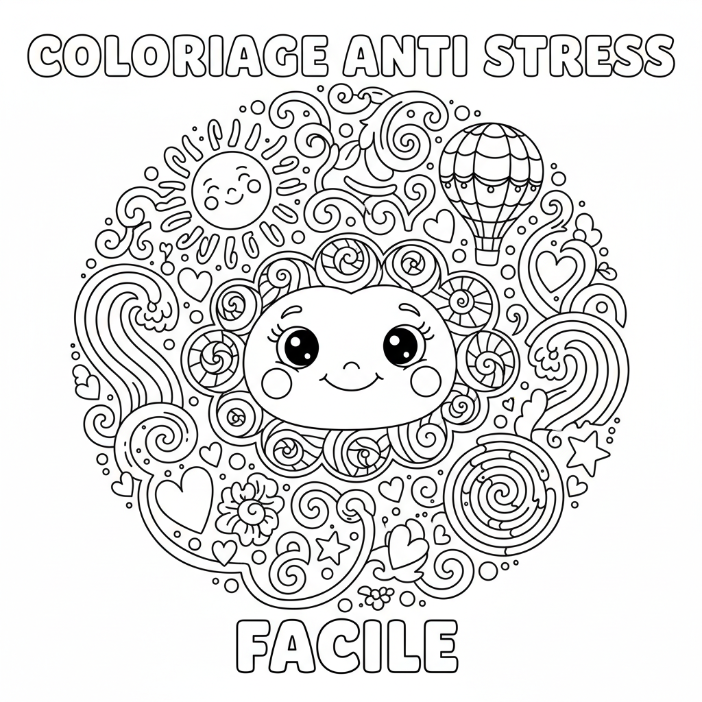 Coloriage coloriage anti stress facile 4