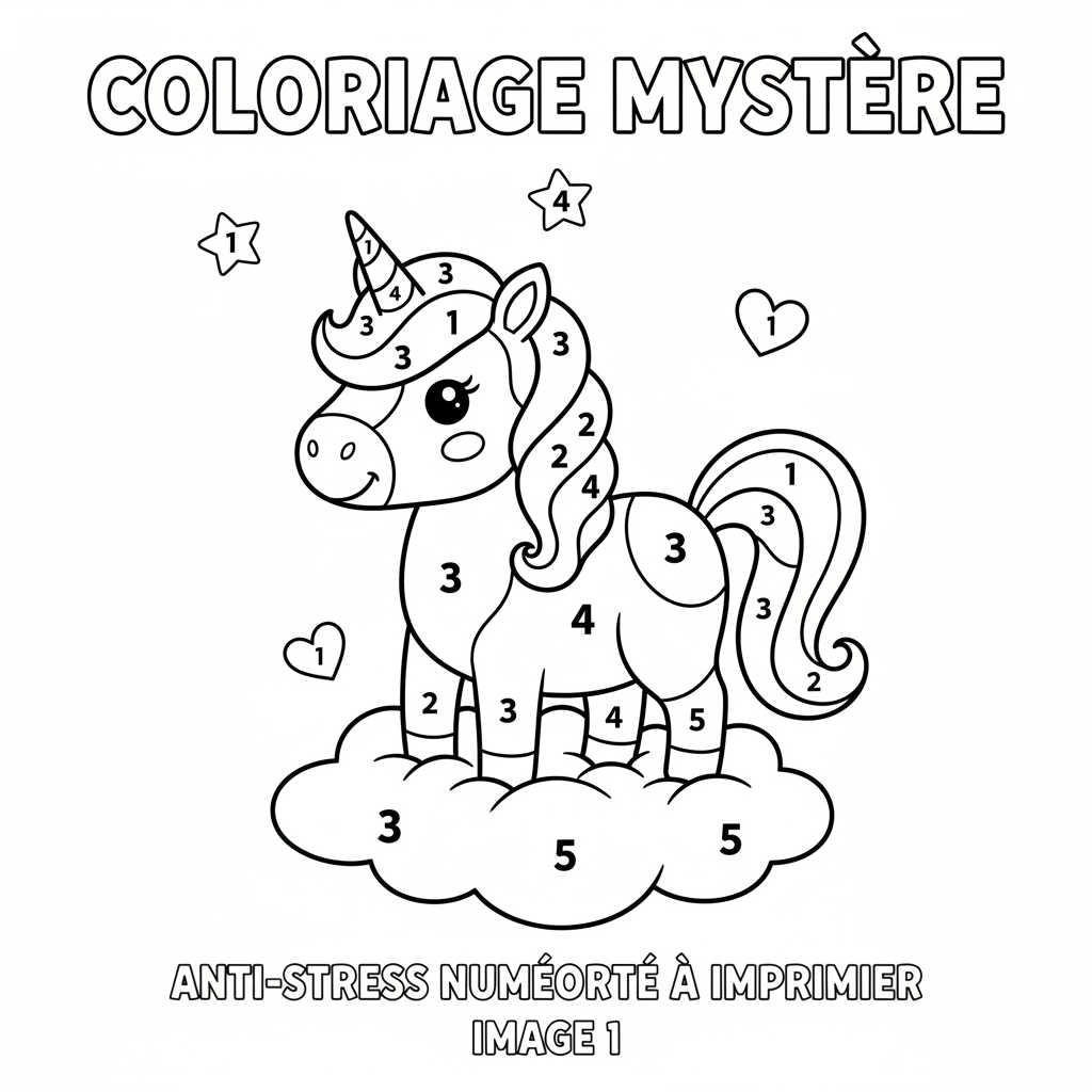 Coloriage Anti-Stress Numéroté à Imprimer pour Enfants