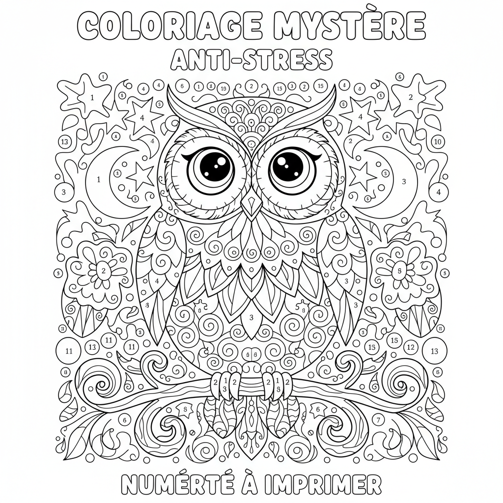 Coloriage coloriage anti-stress numéroté à imprimer 2