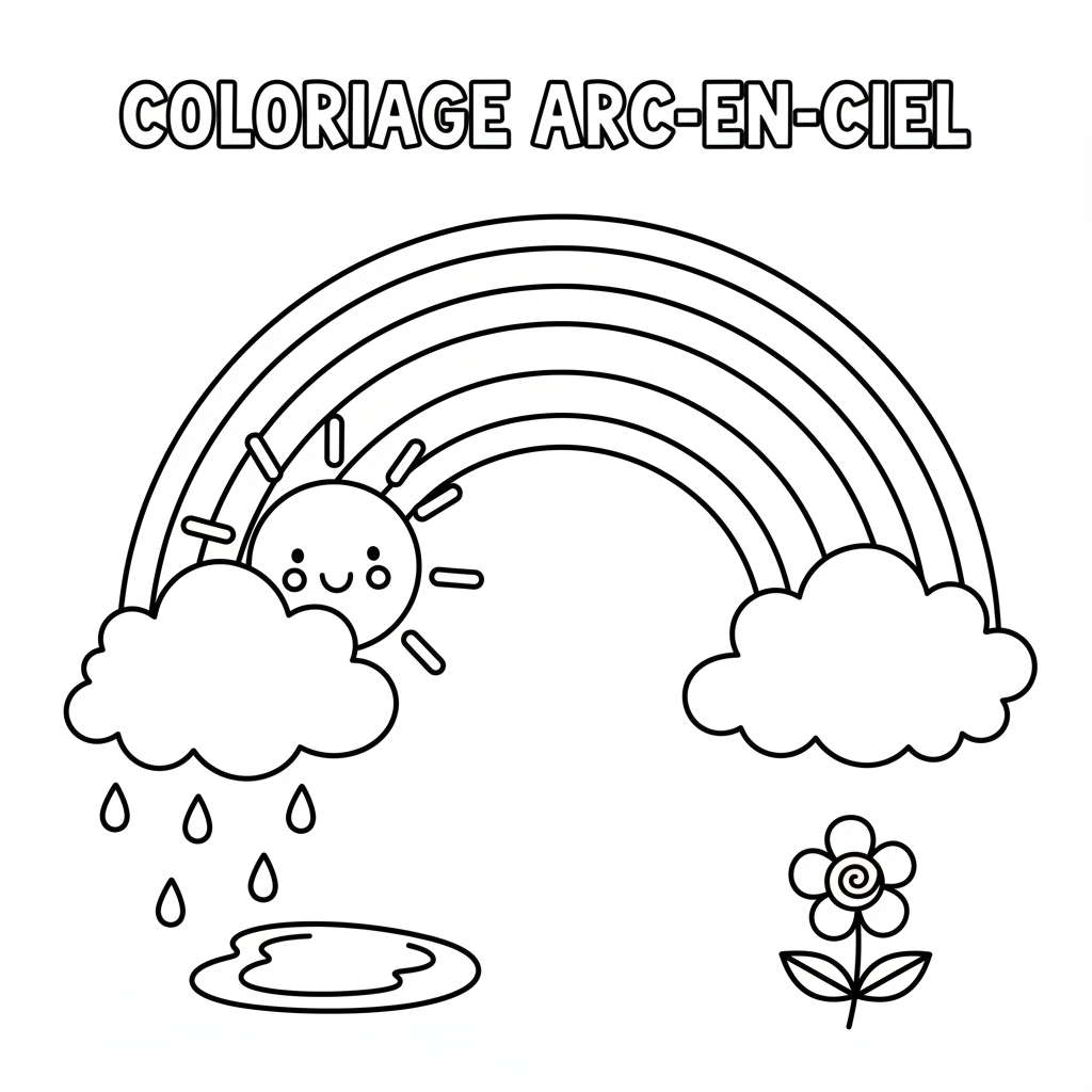 Coloriage coloriage arc en ciel à imprimer