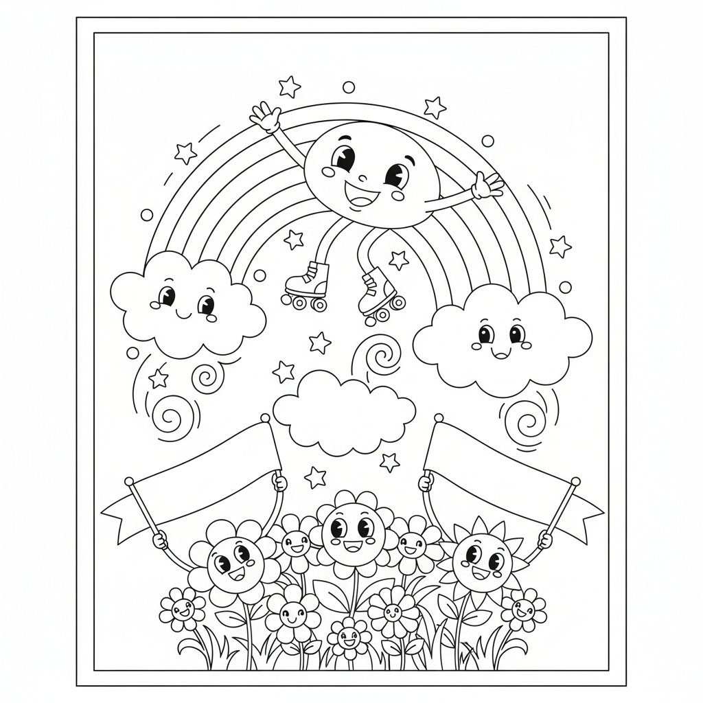 Coloriage coloriage arc en ciel à imprimer 5