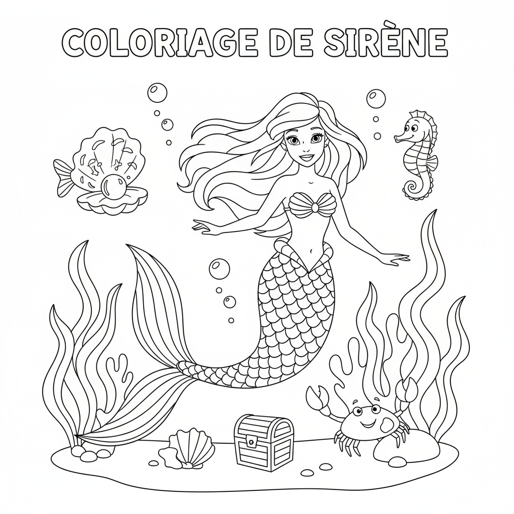 Coloriage coloriage ariel à imprimer 2