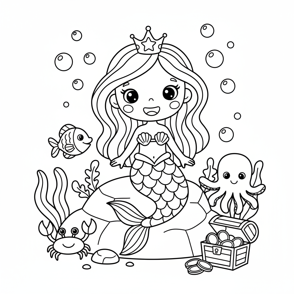 Coloriage Ariel La Sirene Gratuit à Imprimer