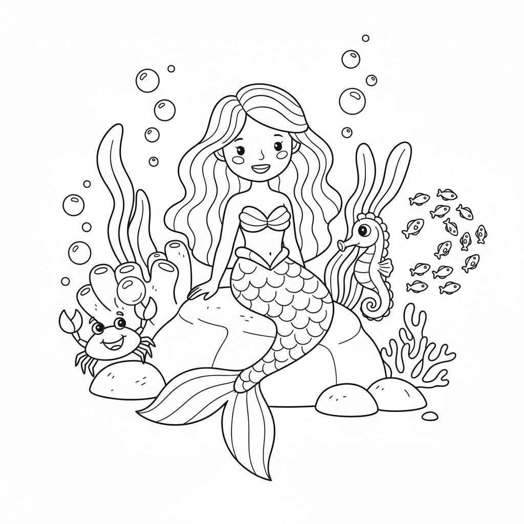 Coloriage coloriage ariel petite sirene 2