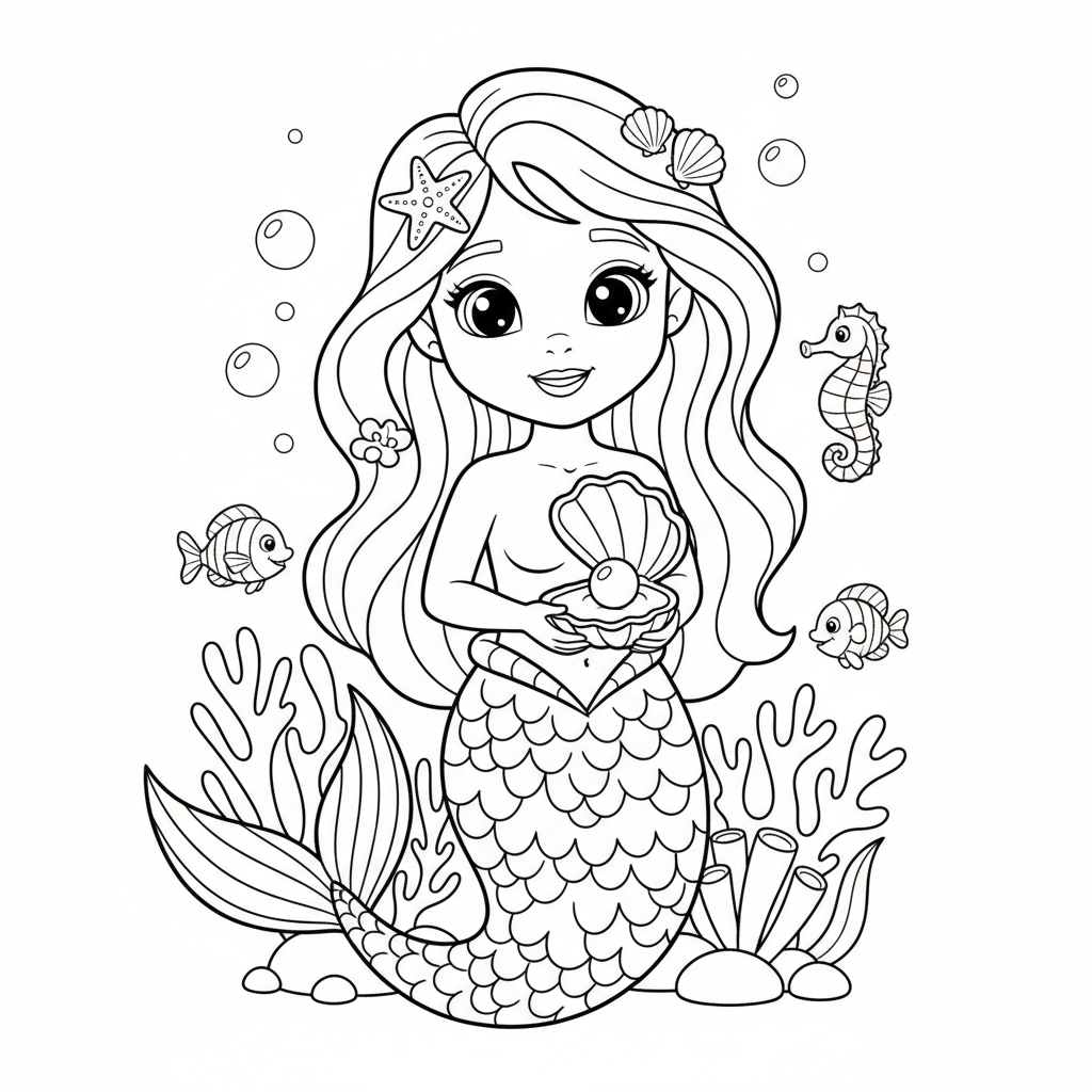 Coloriage coloriage ariel petite sirene 4